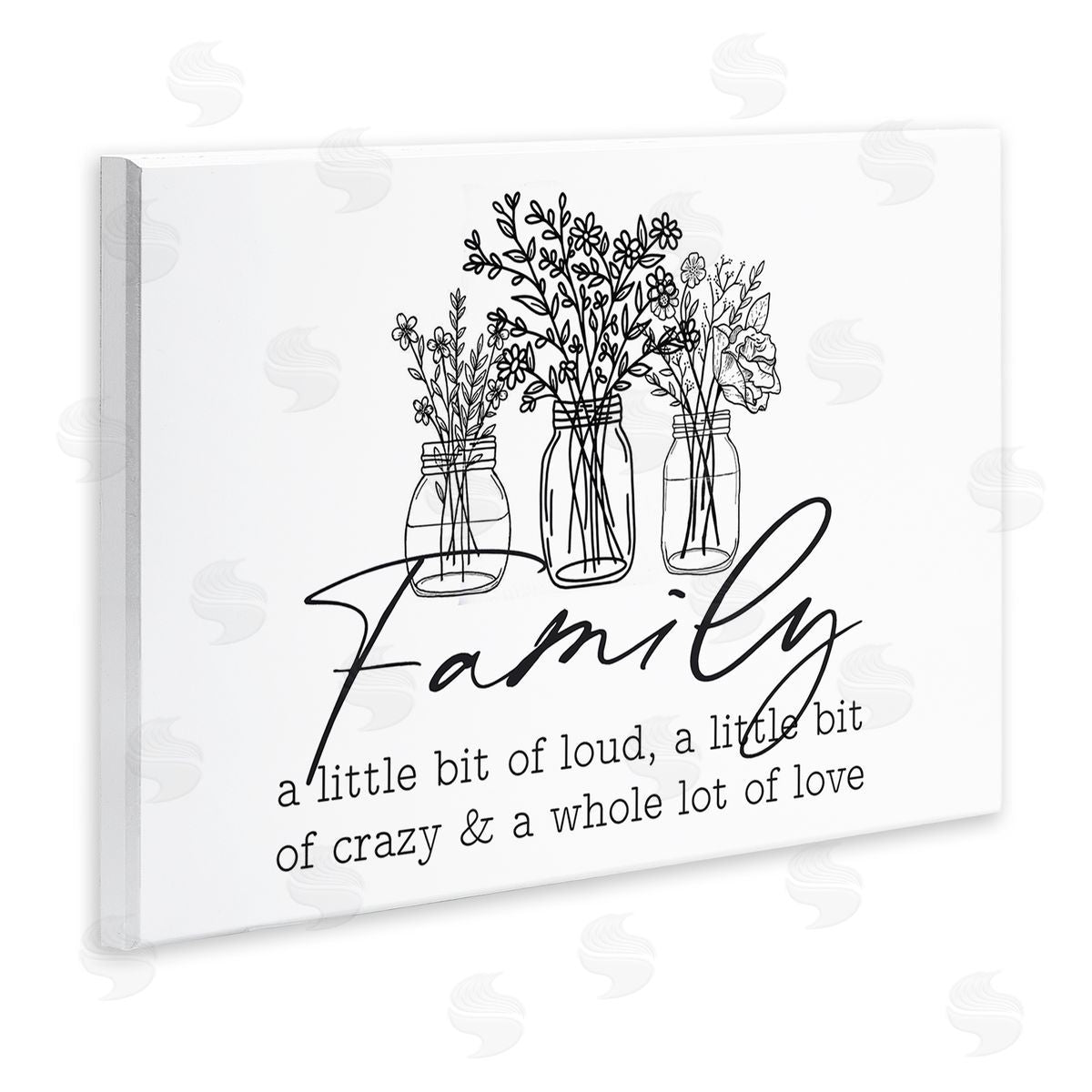Lettered and Lined Heartwarming Family Phrase Botanical Blossoms Bouquets Wall Plaque Art Print