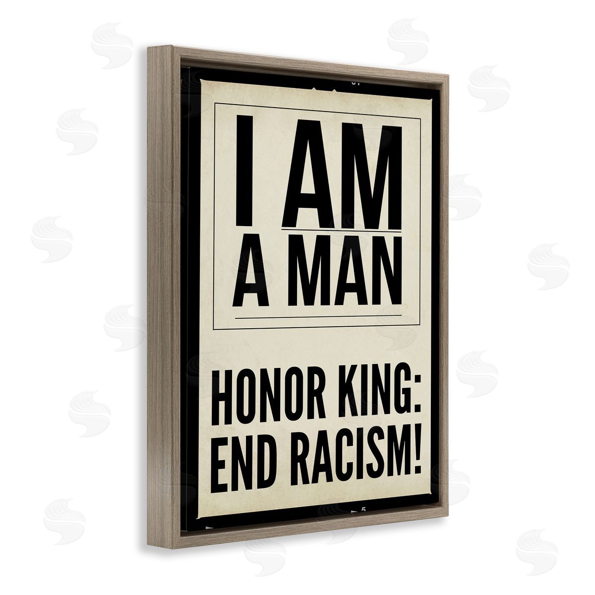 Graffitee Studios Honor King End Racism Courageous Commemorating Quote Brown Floating Frame Canvas Wall Art Print