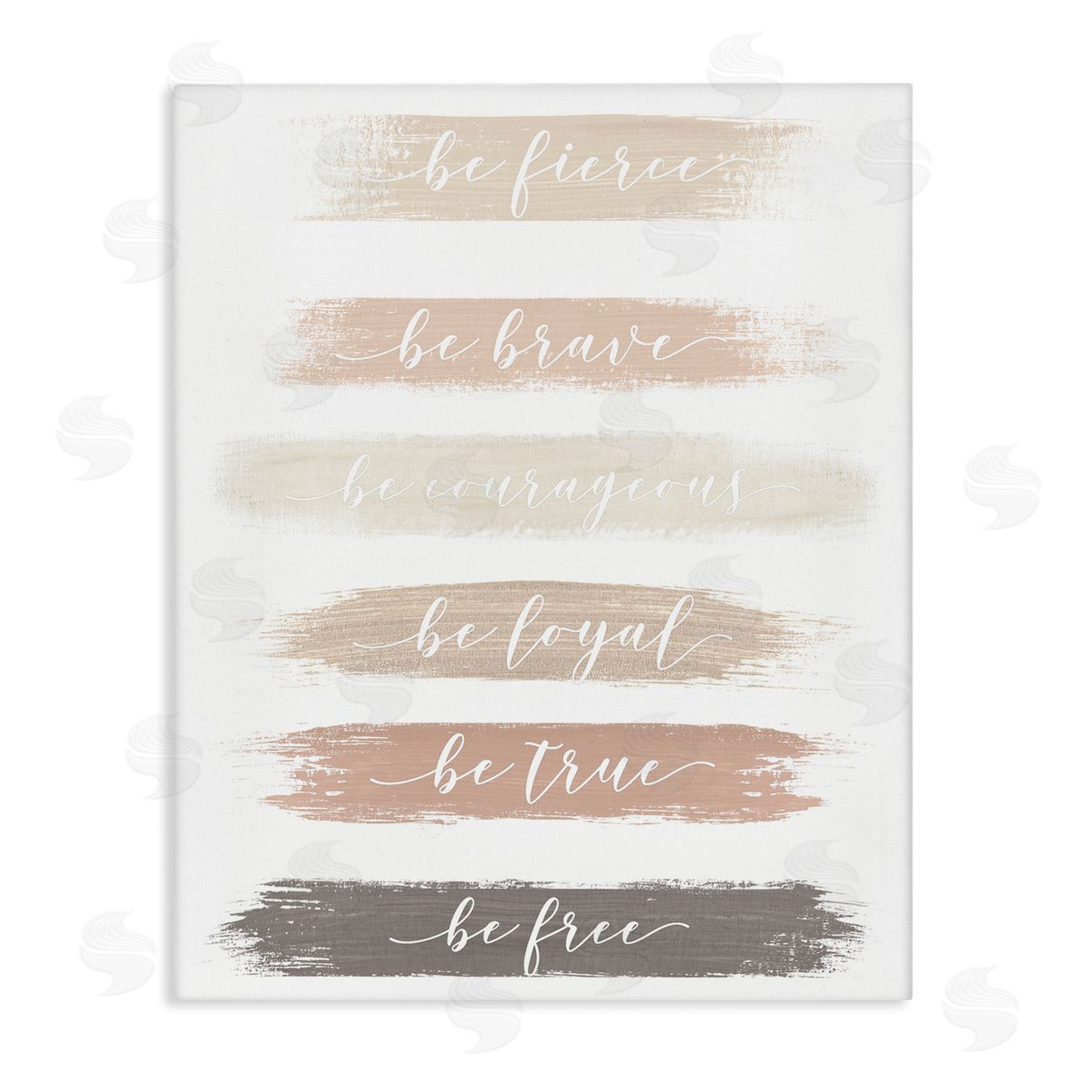 Graffitee Studios Be Free Encouraging Paint Brush Stroke Neutral Tones Stretched Canvas Wall Art Print