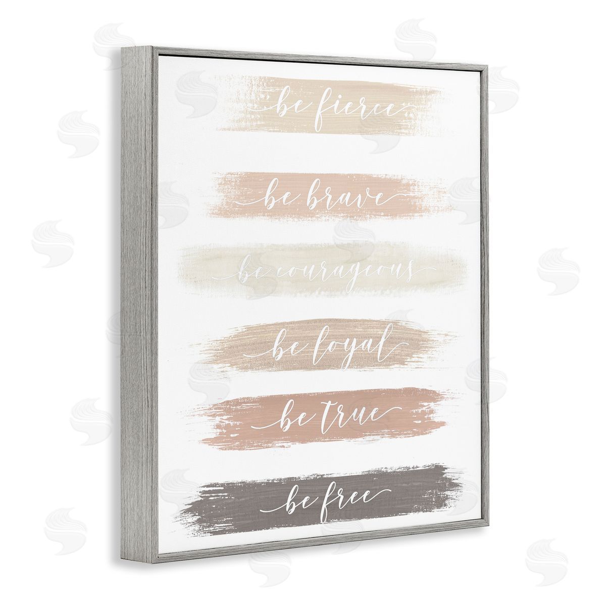 Graffitee Studios Be Free Encouraging Paint Brush Stroke Neutral Tones Gray Framed Giclee Wall Art Print