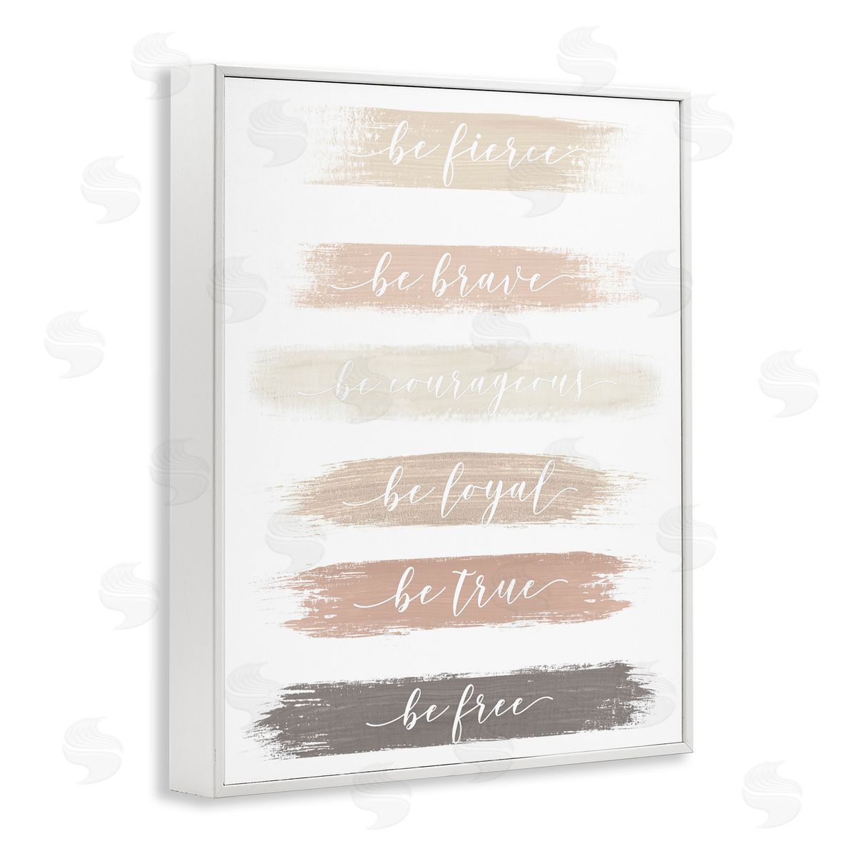 Graffitee Studios Be Free Encouraging Paint Brush Stroke Neutral Tones White Framed Giclee Wall Art Print