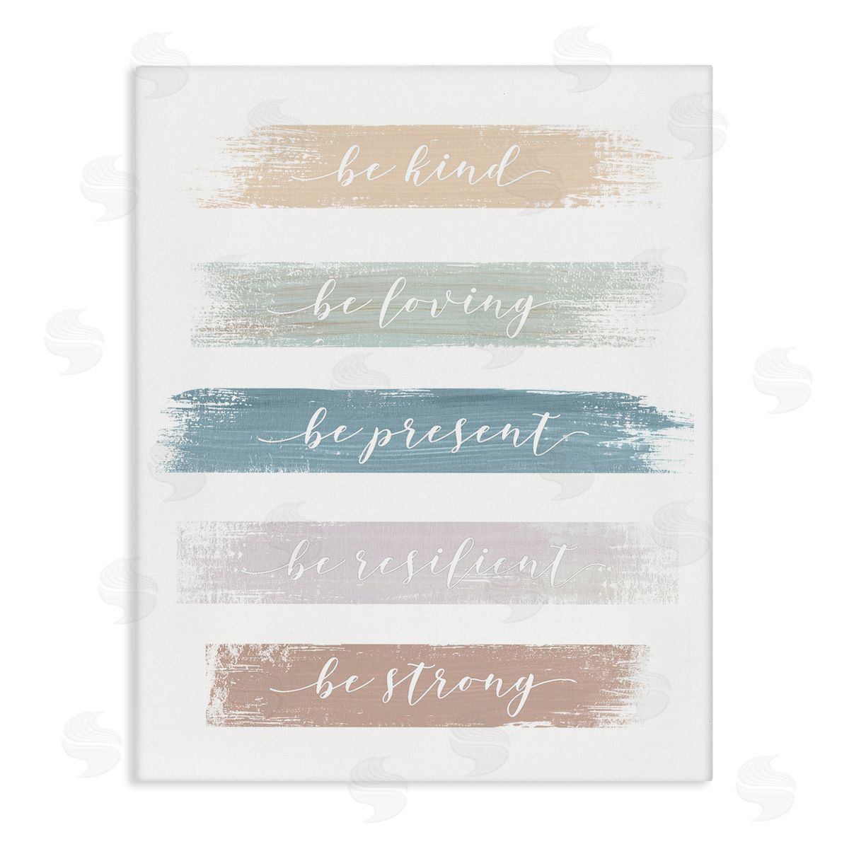 Graffitee Studios Inspiring Brush Stroke Phrases Be Strong Pastels Stretched Canvas Wall Art Print