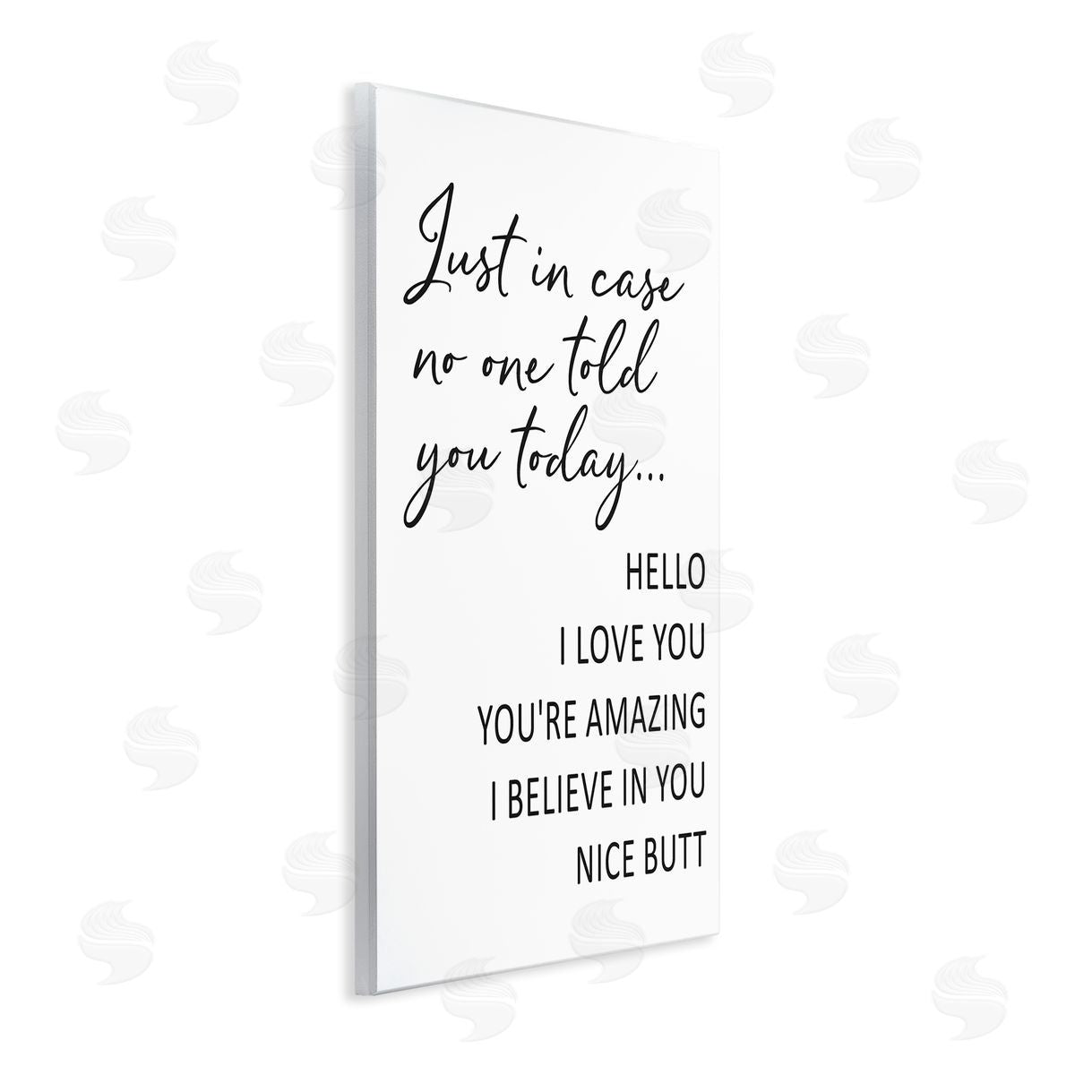 Lettered and Lined Silly Flattery Nice Butt Saying Casual Humor Wall Plaque Art Print