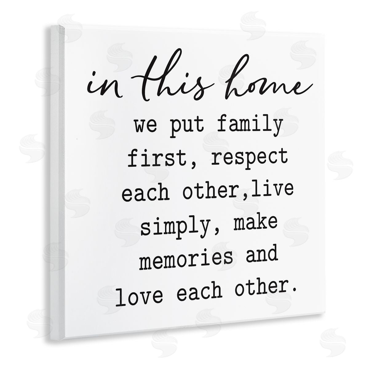 Lettered and Lined In This Home Touching Family Quote Casual Design Wooden Wall Plaque Art Print