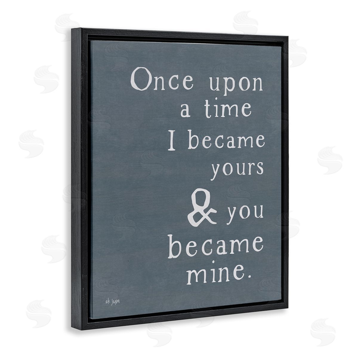 Jaxn Blvd. Once Upon A Time Romantic Couple Loving Quote  Black Floating Frame Canvas Wall Art Print