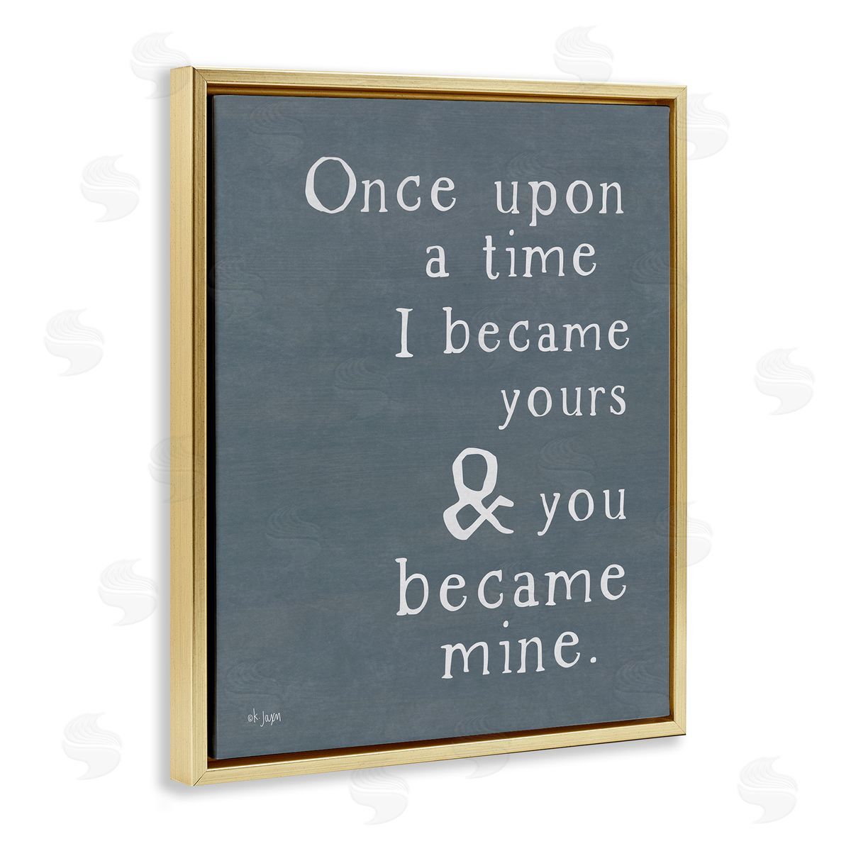 Jaxn Blvd. Once Upon A Time Romantic Couple Loving Quote  Gold Floating Frame Canvas Wall Art Print