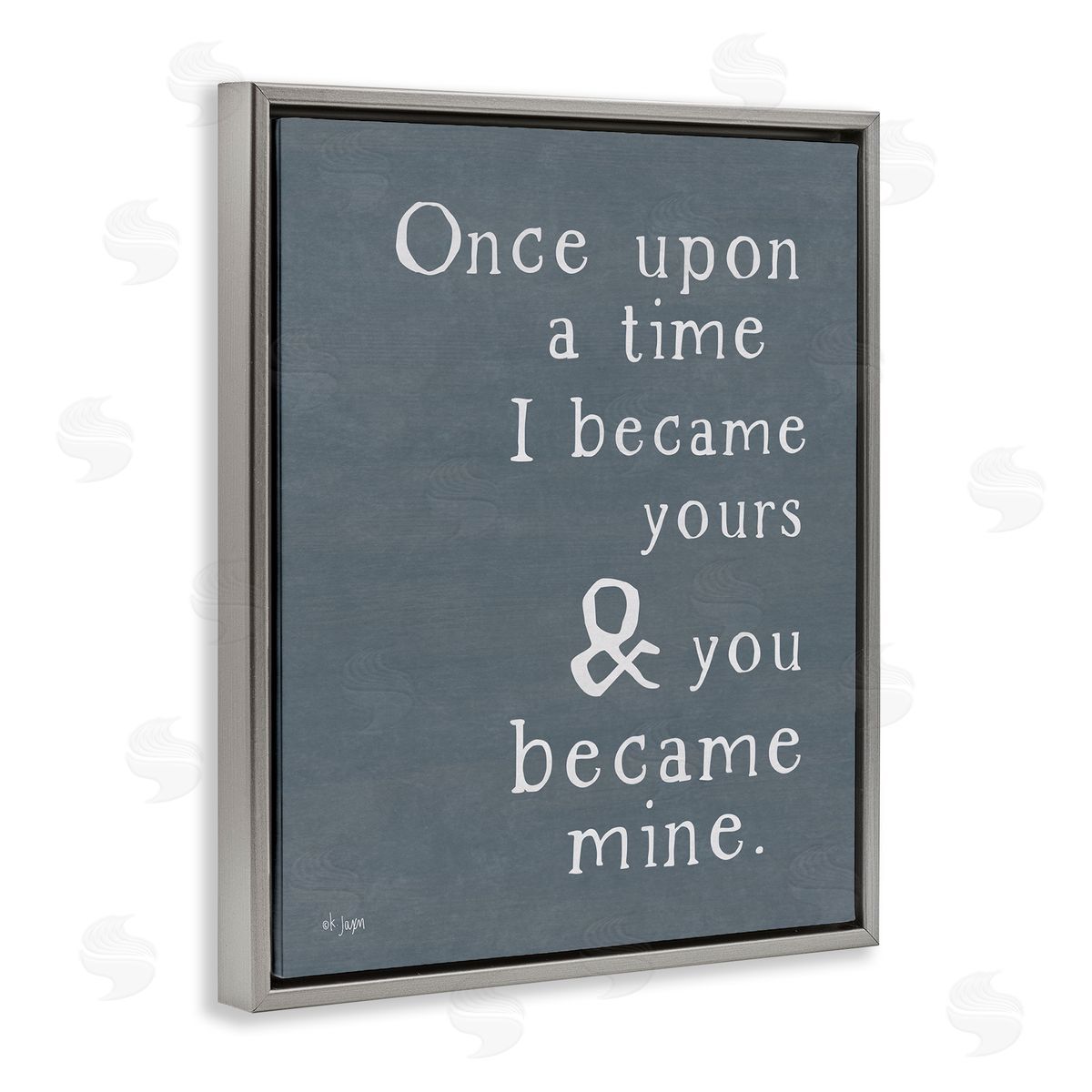 Jaxn Blvd. Once Upon A Time Romantic Couple Loving Quote  Gray Floating Frame Canvas Wall Art Print
