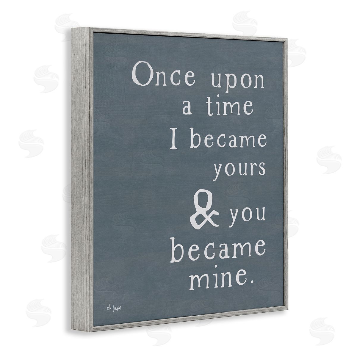 Jaxn Blvd. Once Upon A Time Romantic Couple Loving Quote  Gray Framed Giclee Wall Art Print