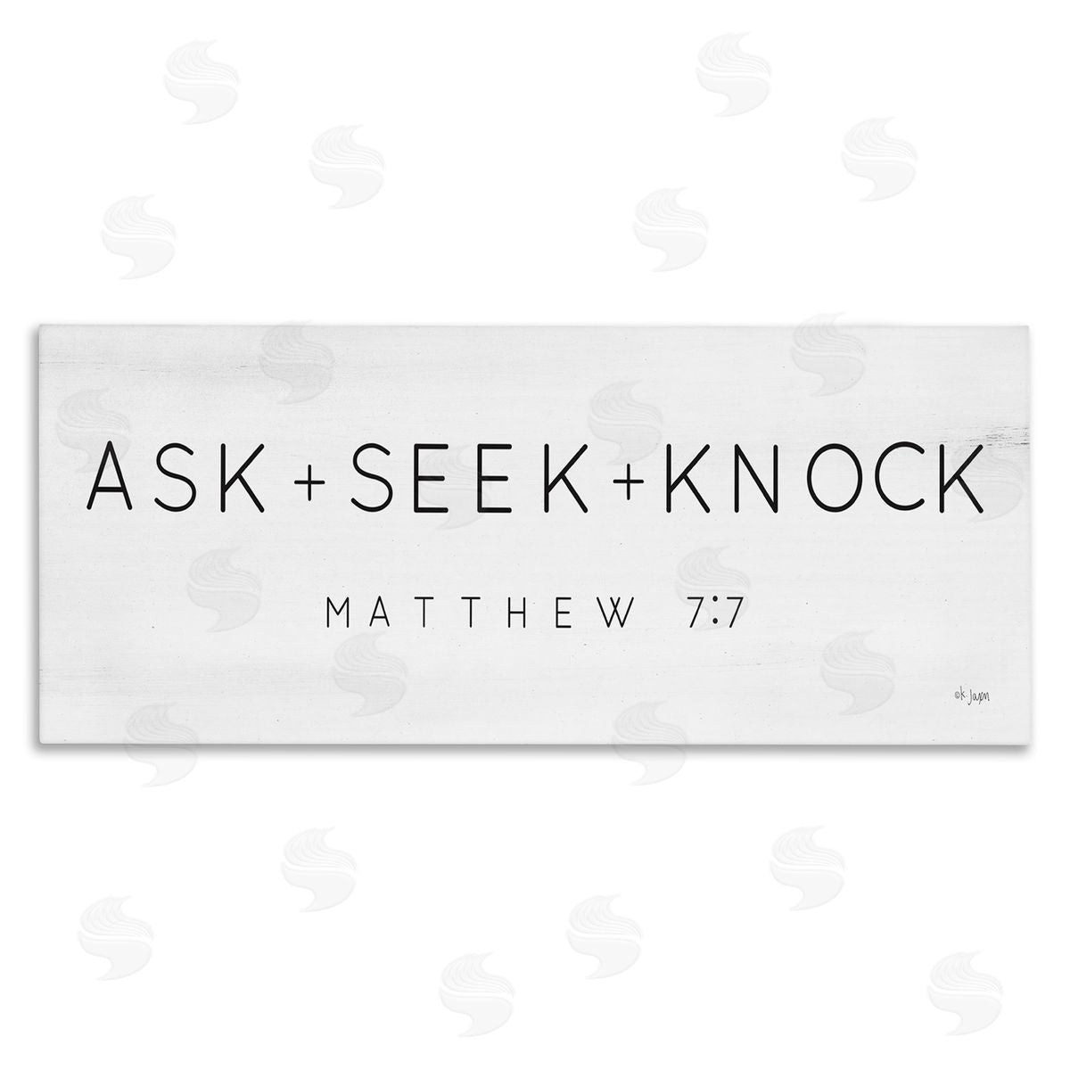 Ask Seek Knock Minimal Scripture Canvas Wall Art, Home Decor by Jaxn Blvd.