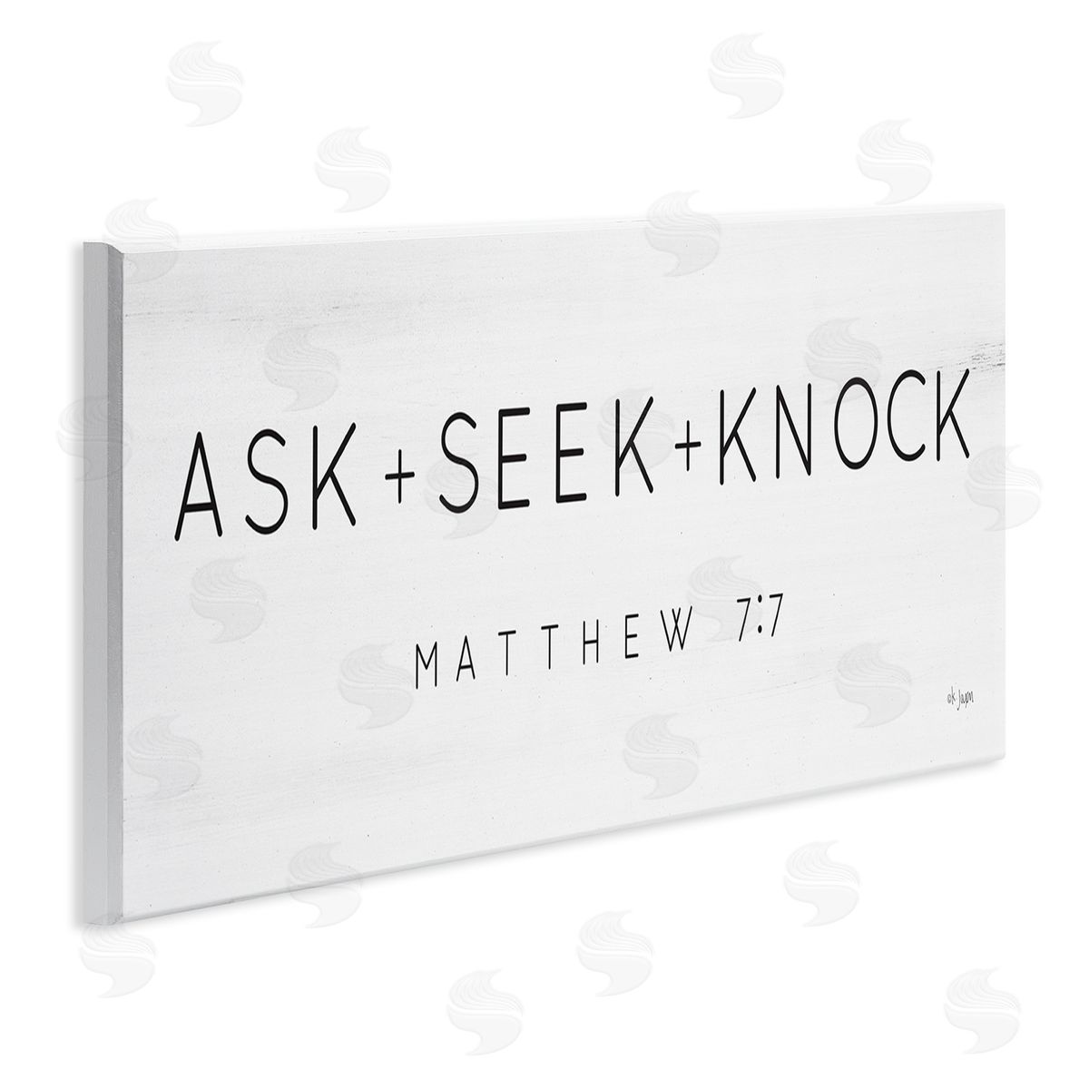 Ask Seek Knock Minimal Scripture Wood Plaque Wall Art, Home Decor by Jaxn Blvd.