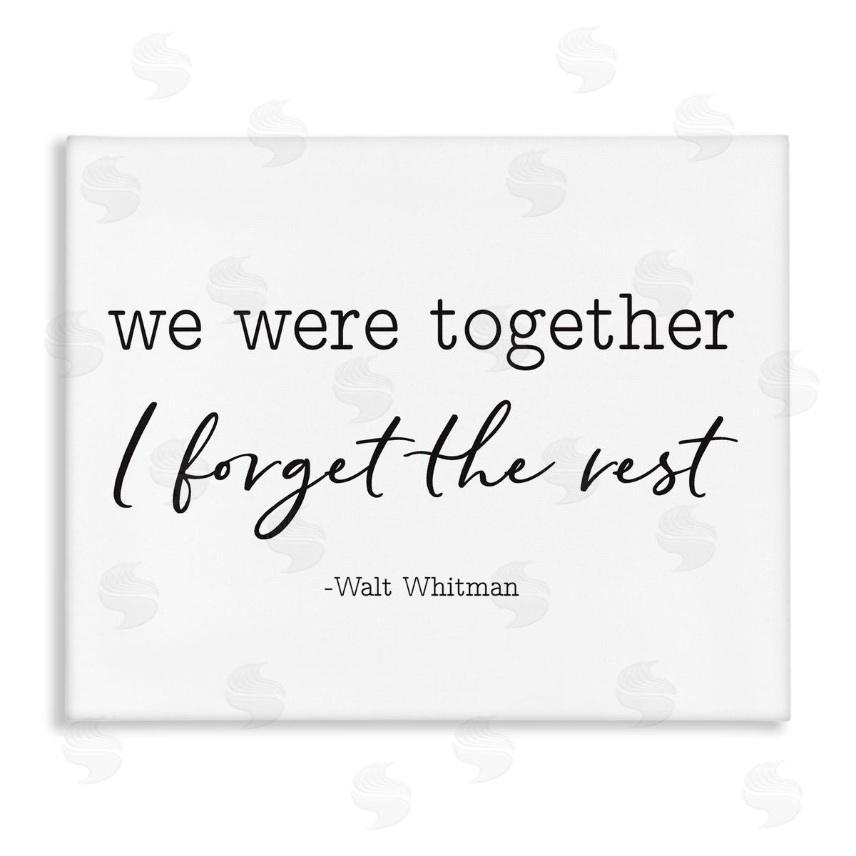 Lettered and Lined Romantic Couple Quote Casual Typography Stretched Canvas Wall Art Print