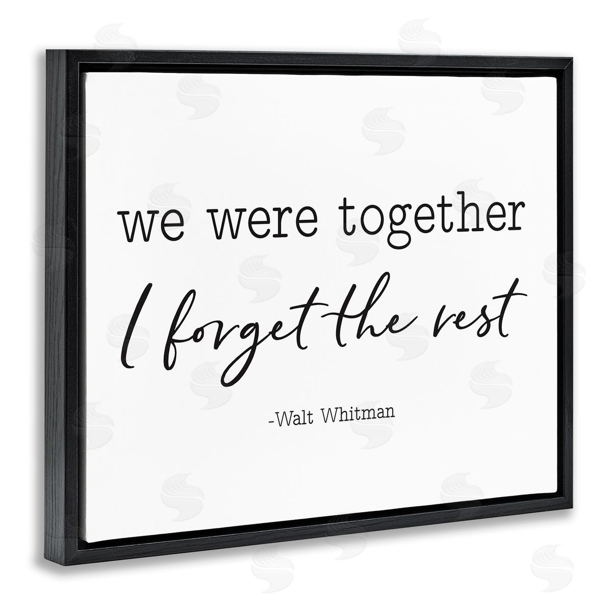 Lettered and Lined Romantic Couple Quote Casual Typography Black Floating Frame Canvas Wall Art Print