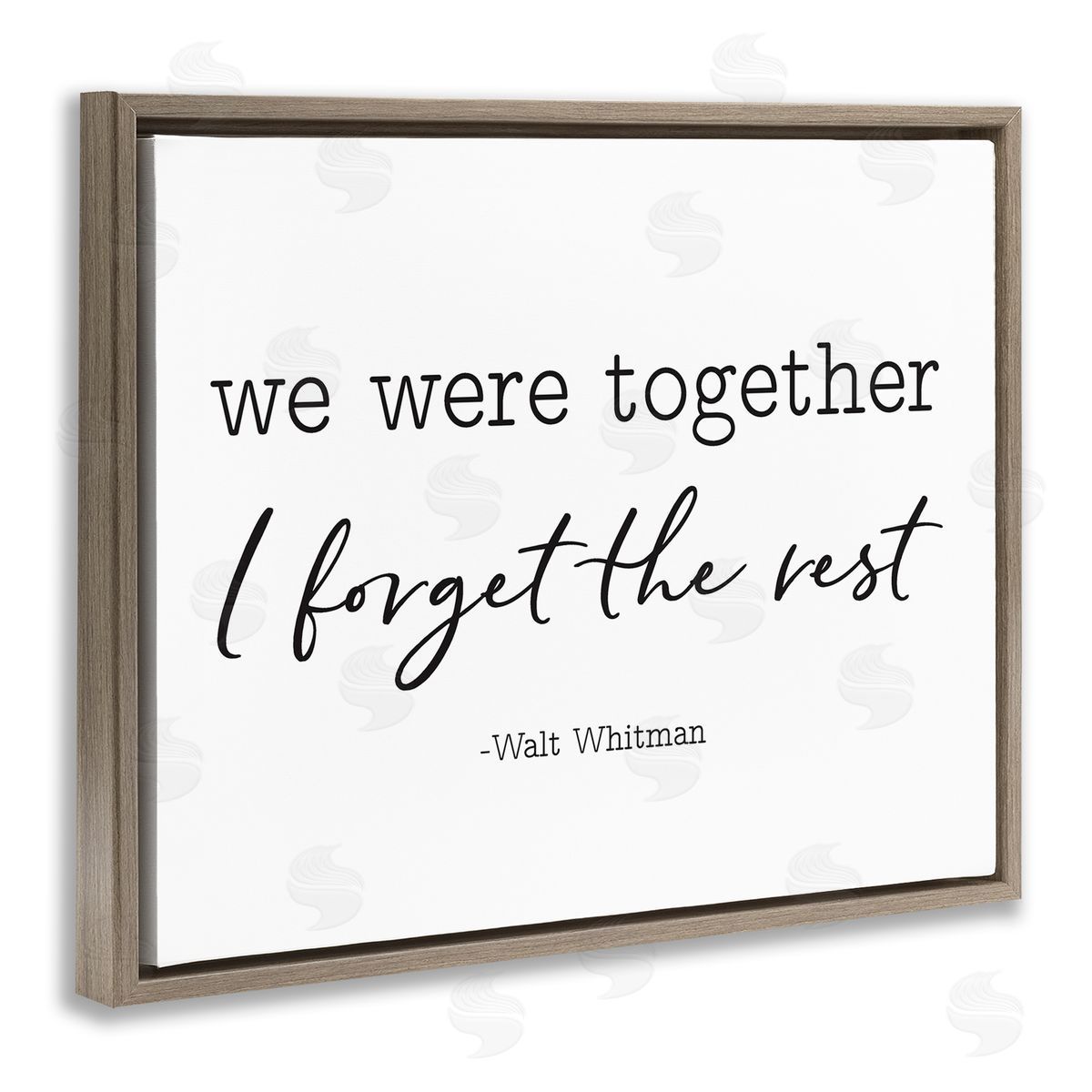 Lettered and Lined Romantic Couple Quote Casual Typography Brown Floating Frame Canvas Wall Art Print