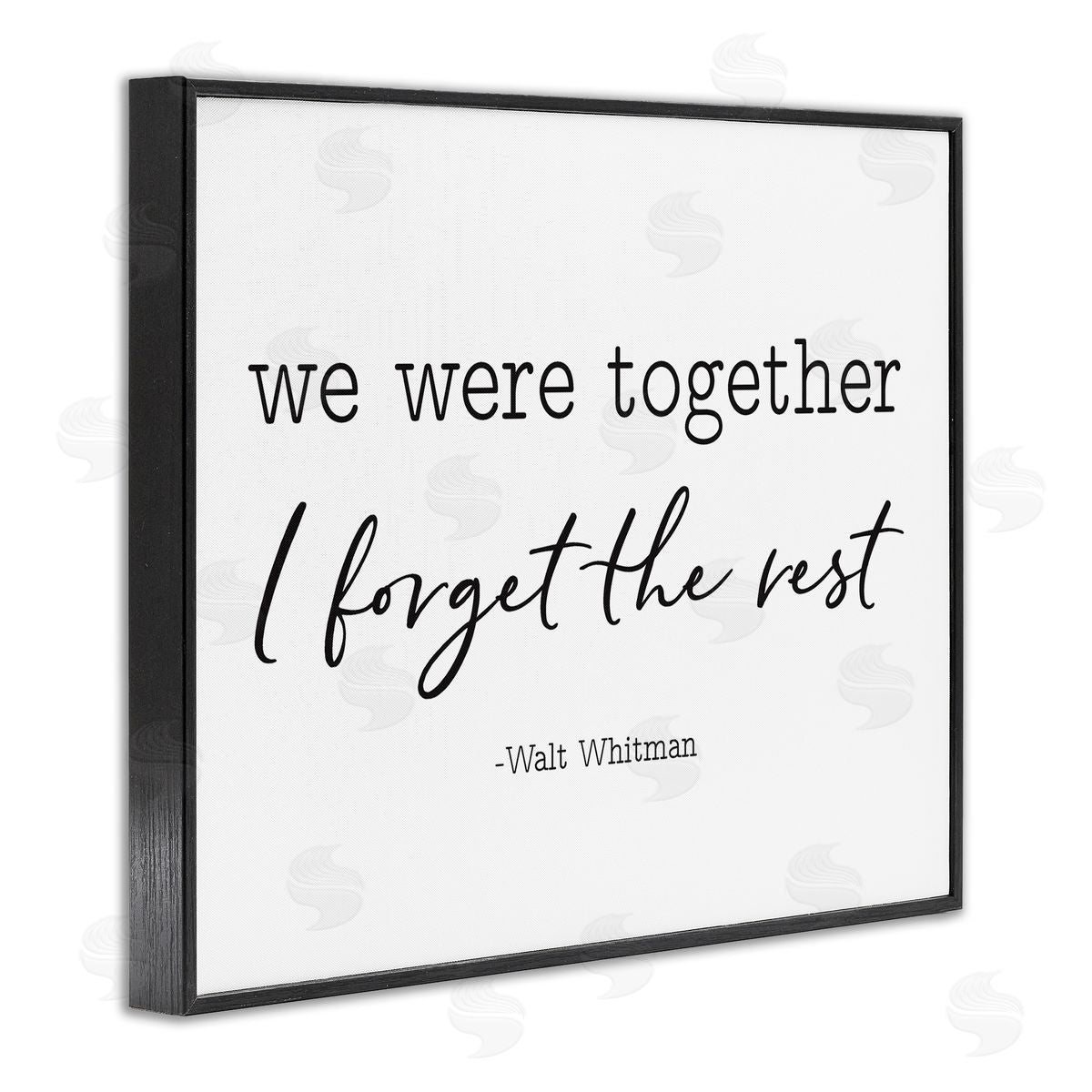 Lettered and Lined Romantic Couple Quote Casual Typography Black Framed Giclee Wall Art Print