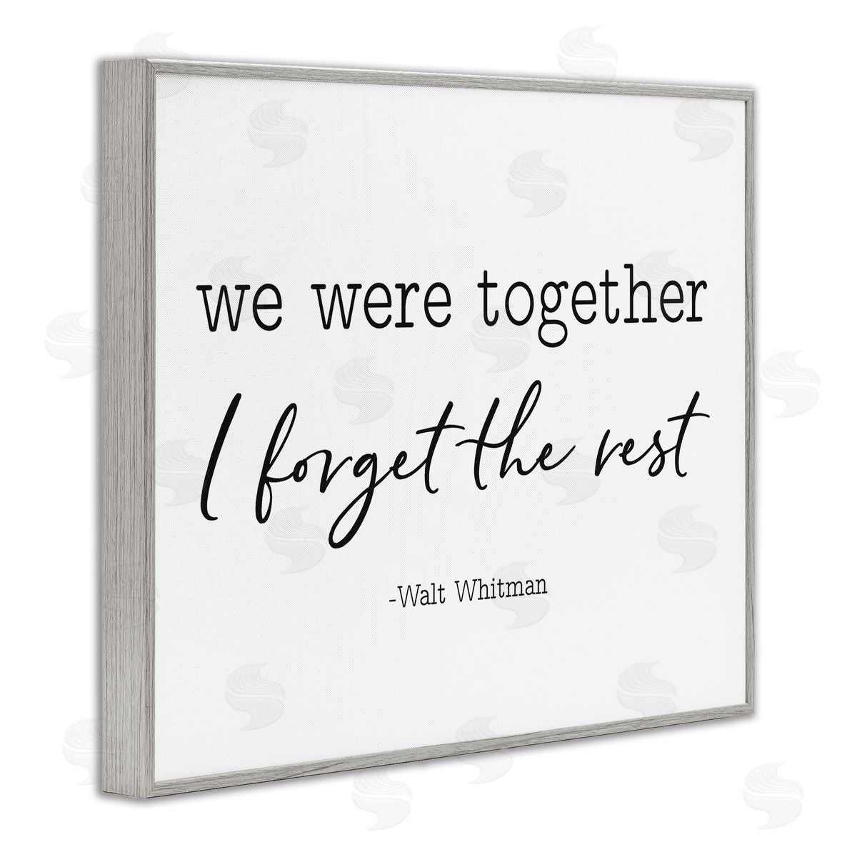 Lettered and Lined Romantic Couple Quote Casual Typography Gray Framed Giclee Wall Art Print