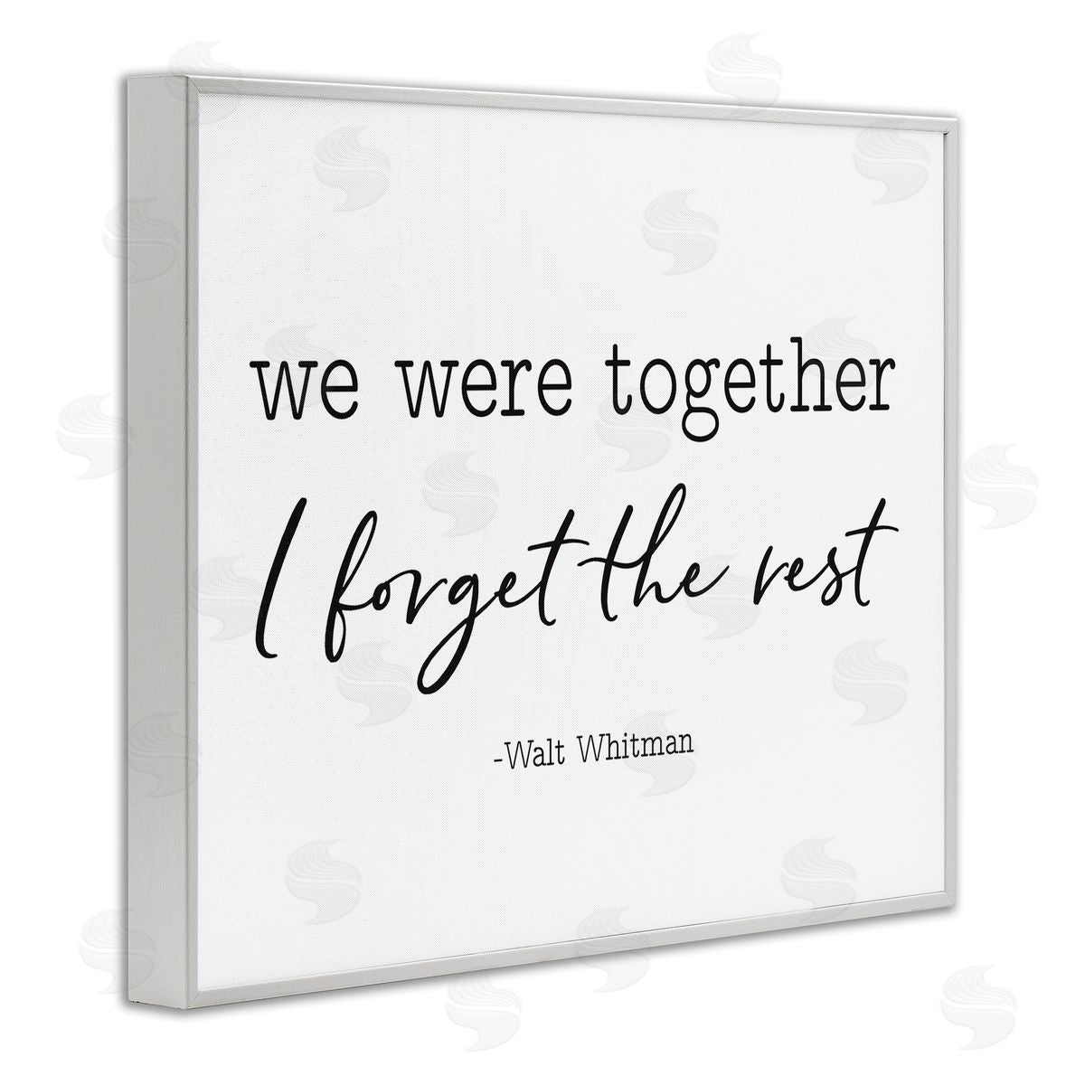 Lettered and Lined Romantic Couple Quote Casual Typography White Framed Giclee Wall Art Print