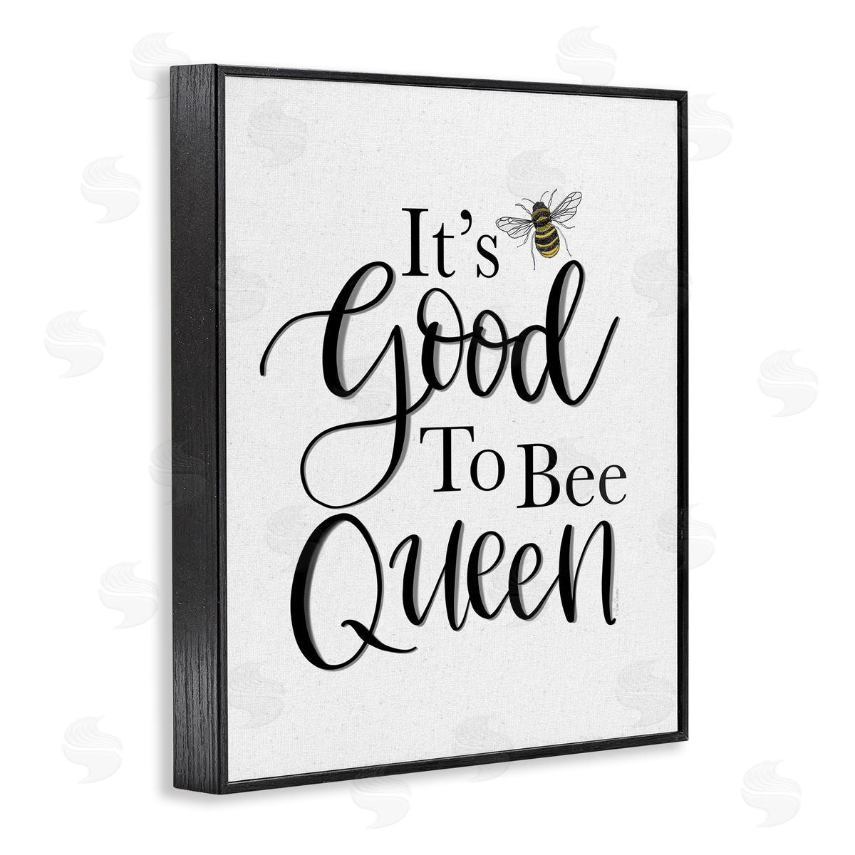 Lisa Larson Good To Bee Queen Bumble Insect Phrase Black Framed Giclee Wall Art Print