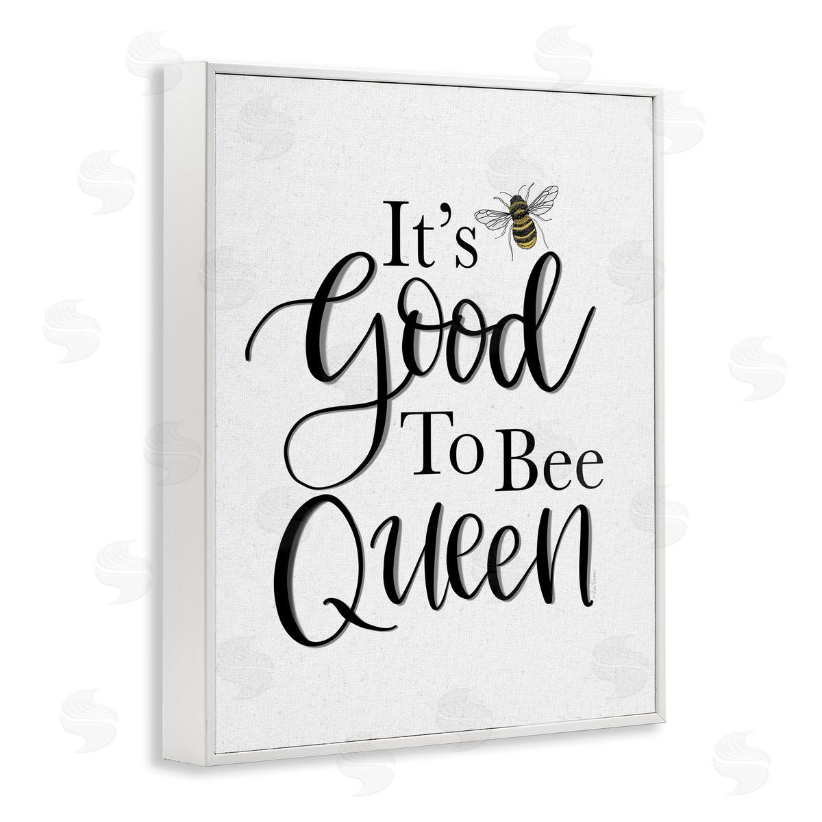 Lisa Larson Good To Bee Queen Bumble Insect Phrase White Framed Giclee Wall Art Print