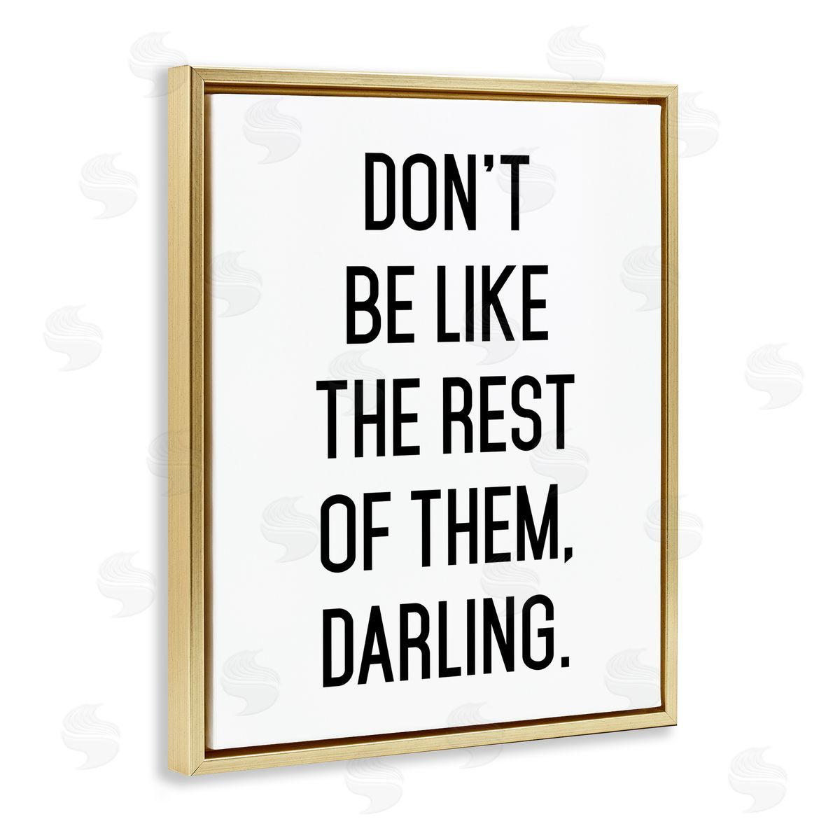 Lettered and Lined Be Yourself Bold Inspiring Phrase Quote Gold Floating Frame Canvas Wall Art Print