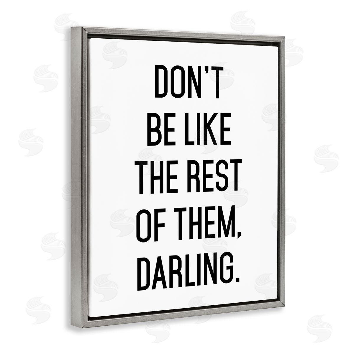 Lettered and Lined Be Yourself Bold Inspiring Phrase Quote Gray Floating Frame Canvas Wall Art Print