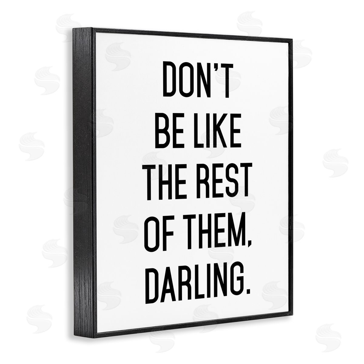 Lettered and Lined Be Yourself Bold Inspiring Phrase Quote Black Framed Giclee Wall Art Print