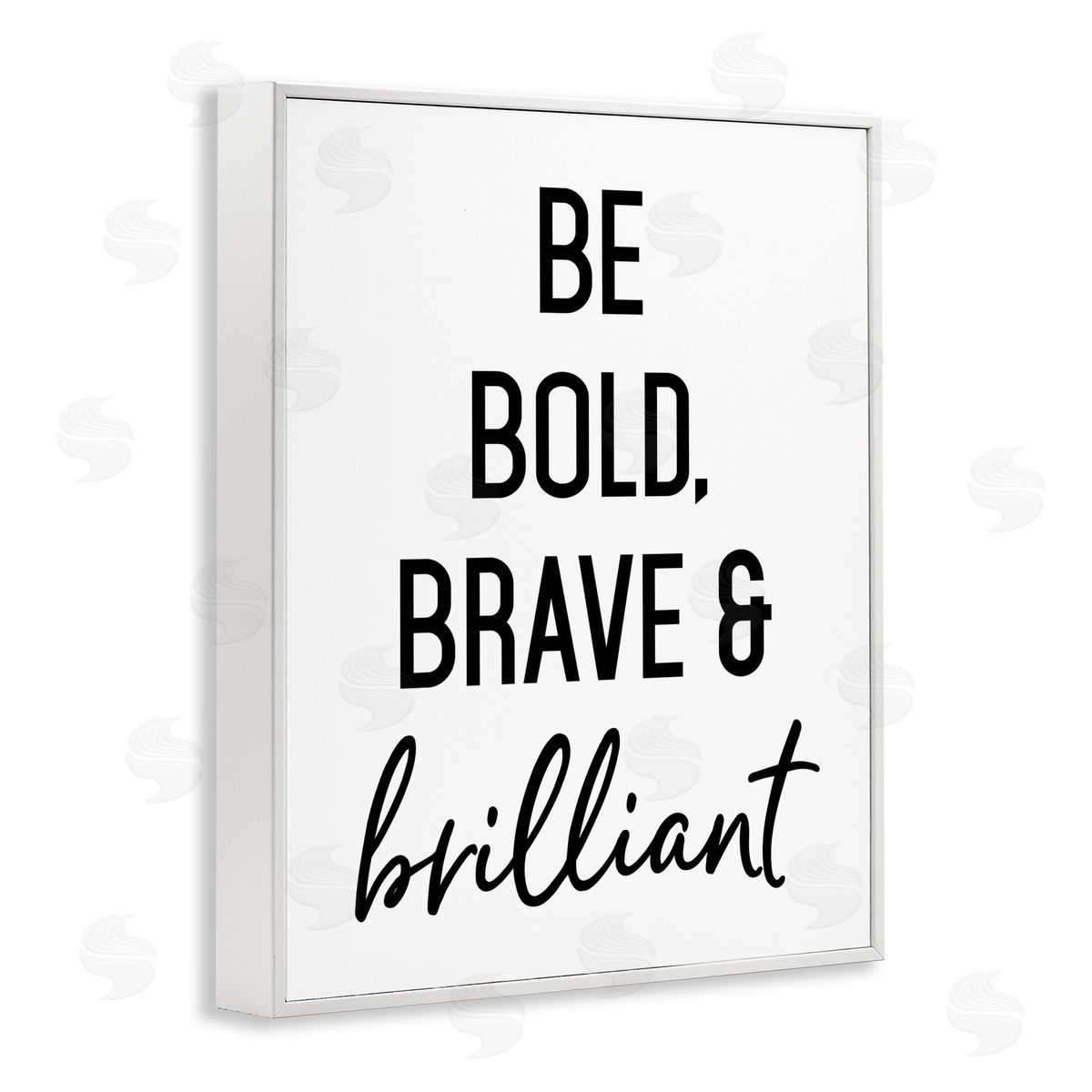 Lettered and Lined Be Bold & Brave Casual Encouraging Saying  White Framed Giclee Wall Art Print