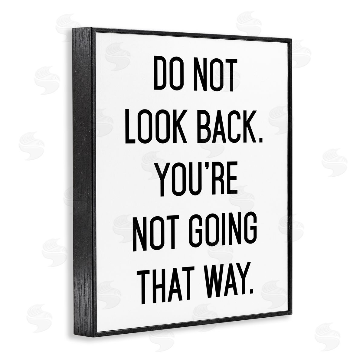 Lettered and Lined Do Not Look Back Encouraging Motivational Phrase Black Framed Giclee Wall Art Print