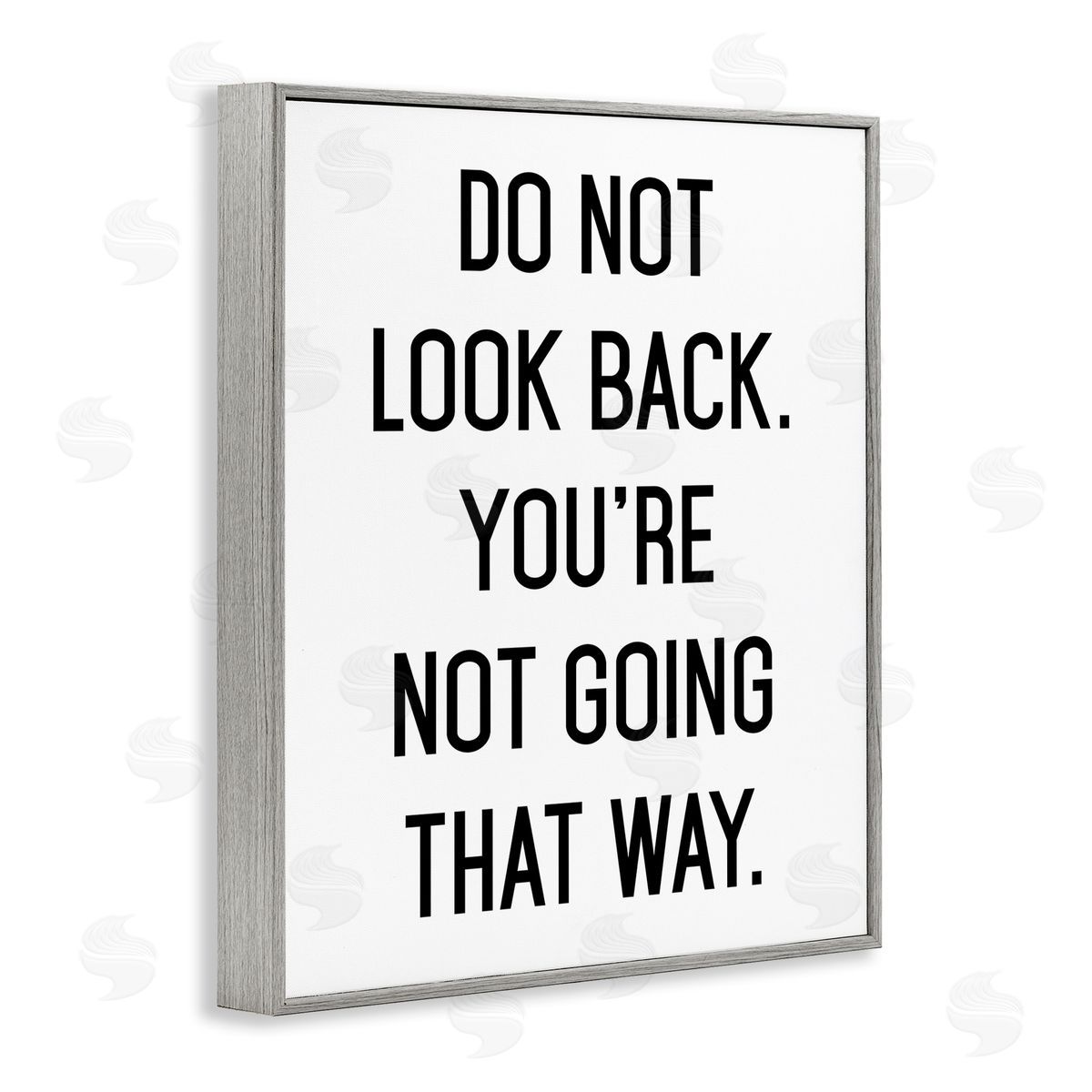 Lettered and Lined Do Not Look Back Encouraging Motivational Phrase Gray Framed Giclee Wall Art Print