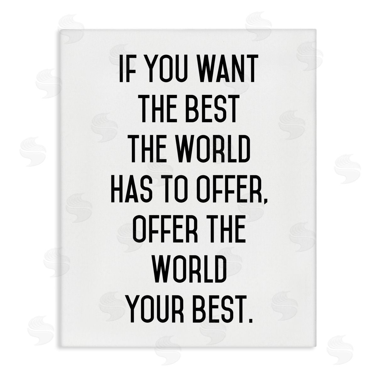 Lettered and Lined Offer World Your Best Inspirational Typography Phrase Stretched Canvas Wall Art Print