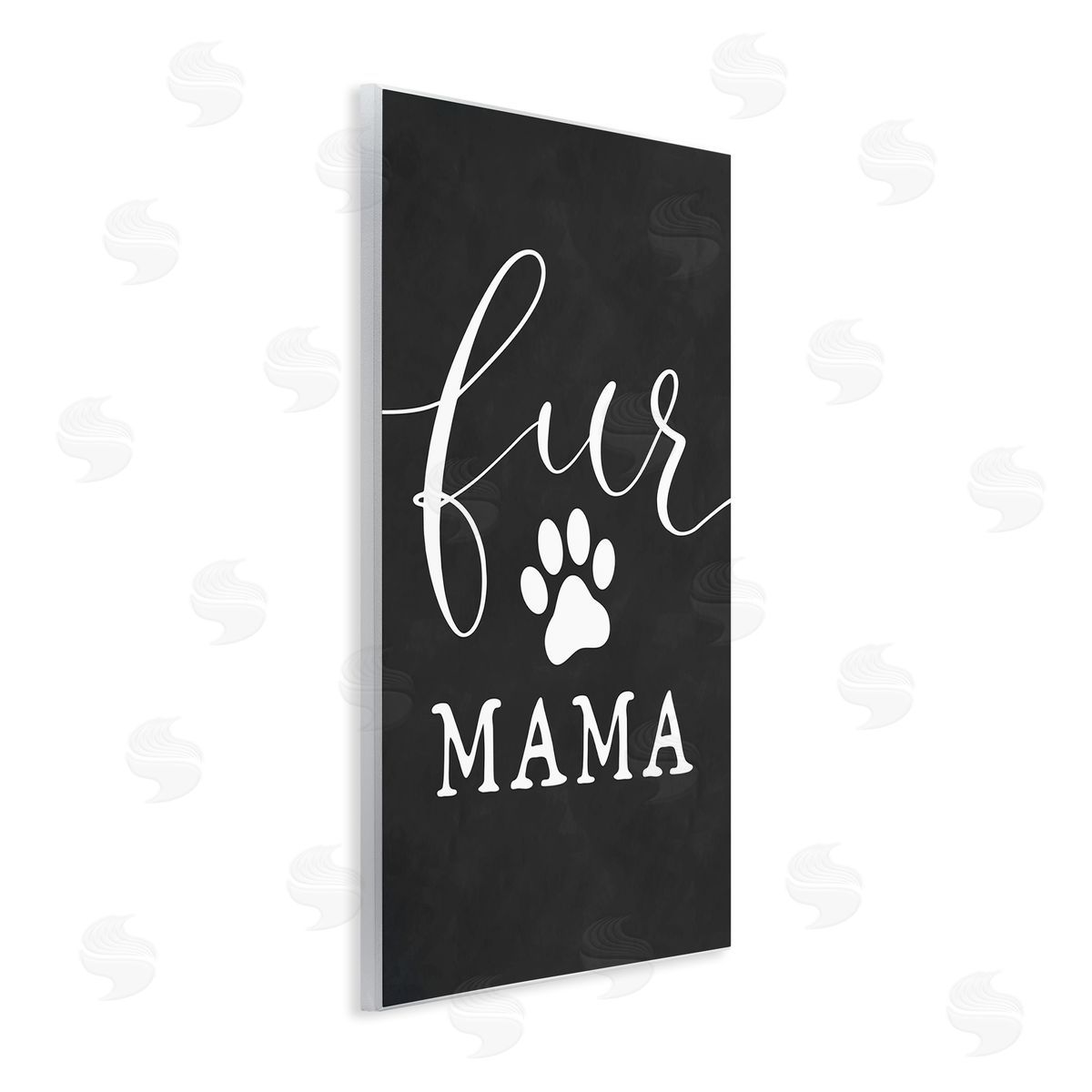 Lettered and Lined Fur Mama Animal Mom Paw Print Symbol Wall Plaque Art Print