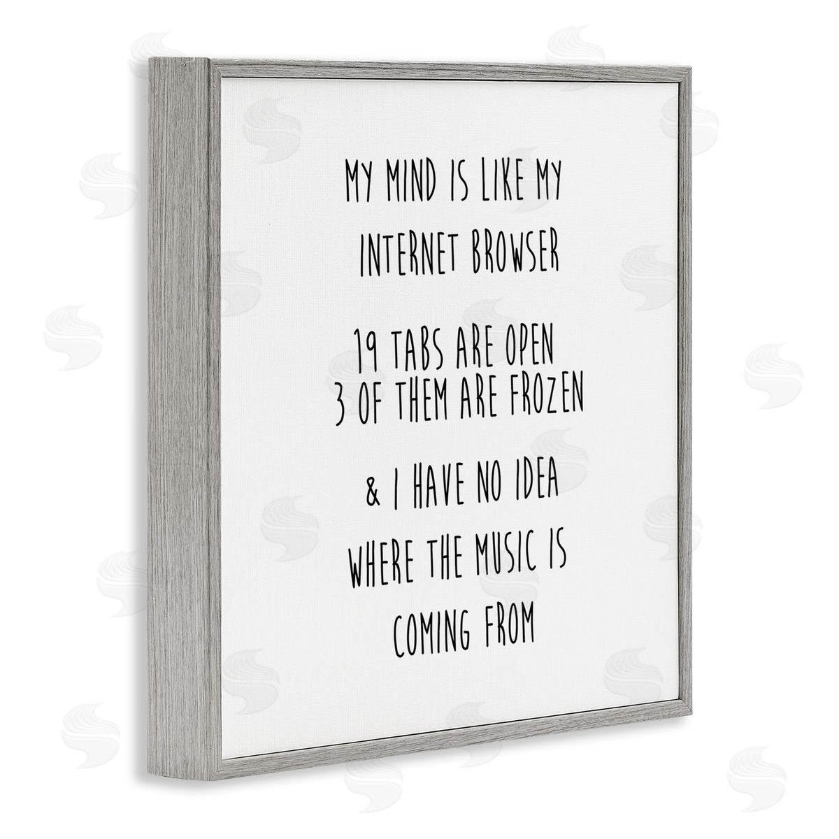 J. Weiss My Mind Is Like Internet Browser Witty Phrase  Gray Framed Glicee Wall Art Print