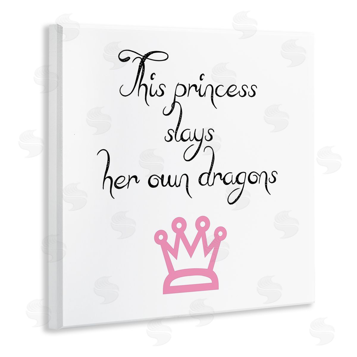 J. Weiss Motivational Princess Quote Girl Power Pink Crown Wooden Wall Plaque Art Print