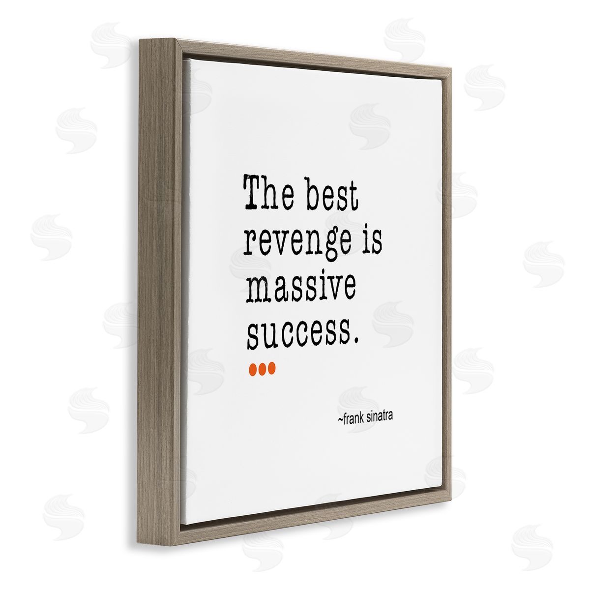 J. Weiss Best Revenge is Success Casual Motivating Quote  Brown Floating Frame Canvas Wall Art Print