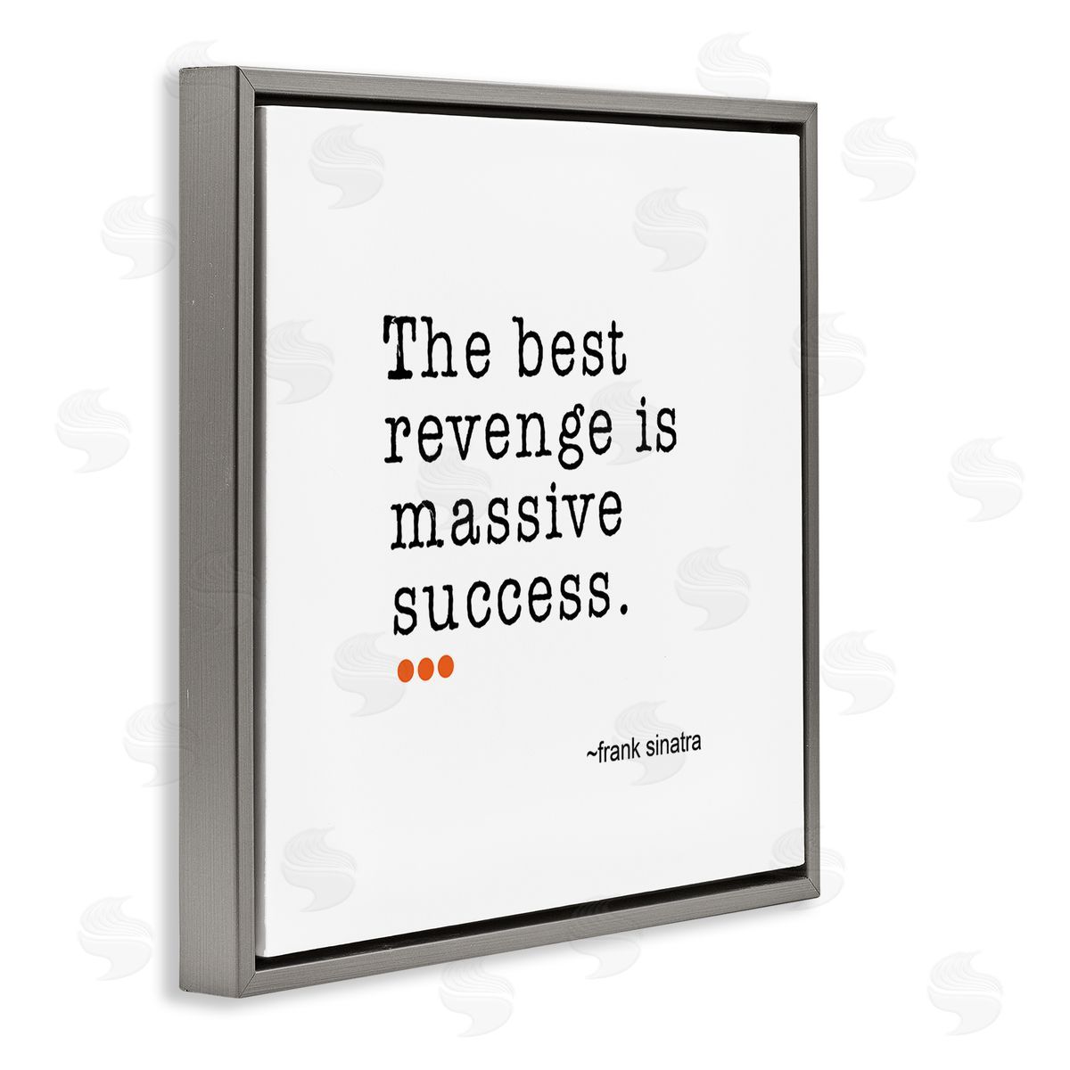 J. Weiss Best Revenge is Success Casual Motivating Quote  Gray Floating Frame Canvas Wall Art Print