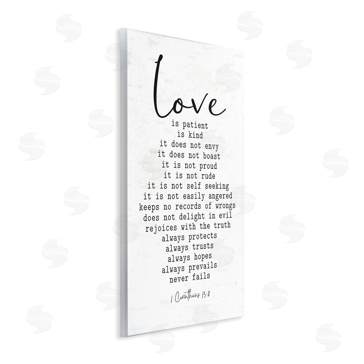 Lettered and Lined Love Is... Spiritual Scripture Inspirational Religious Sentiment Wall Plaque Art Print