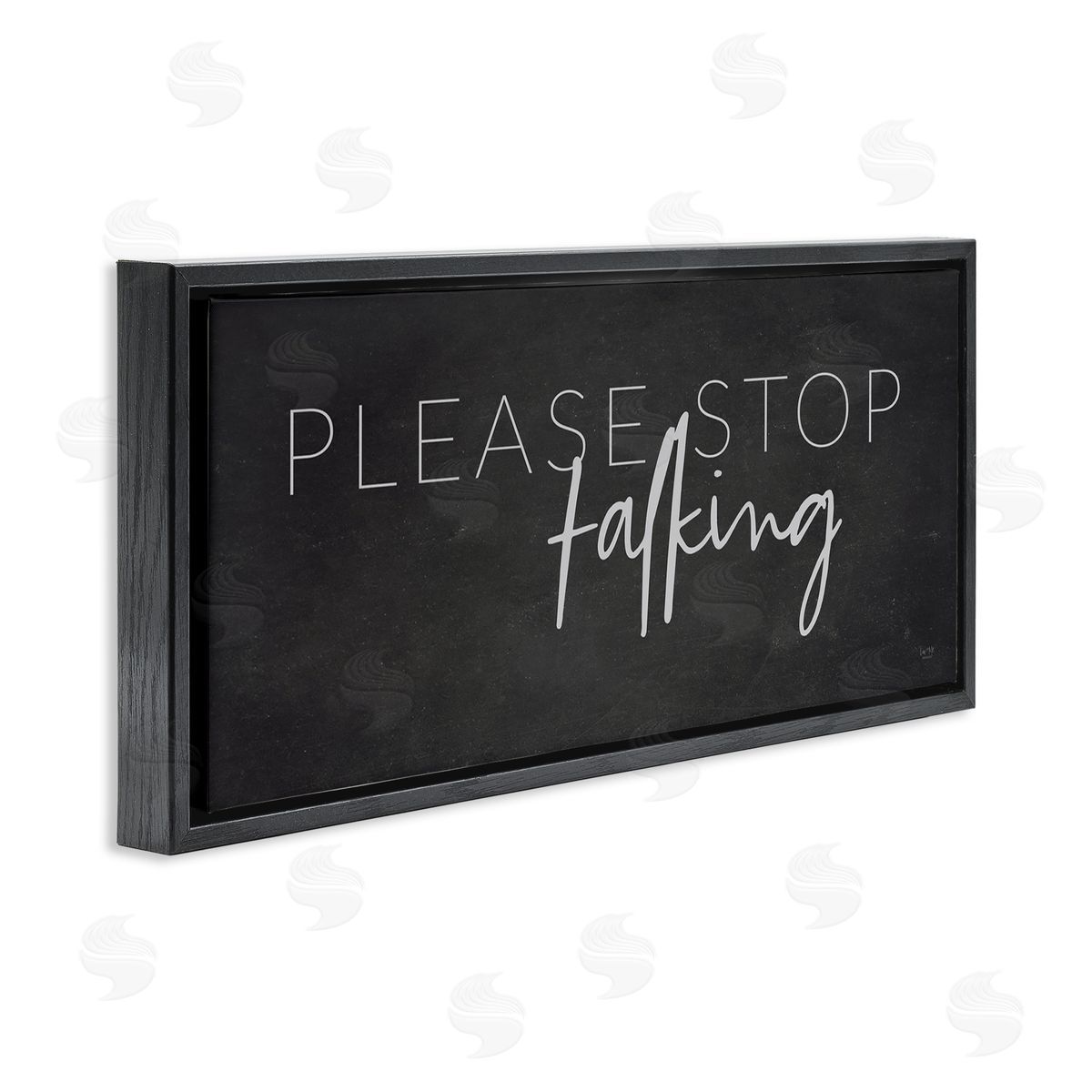 Sassy Please Stop Talking Black Floating Frame Canvas Wall Art, Home Decor by Lux + Me Designs