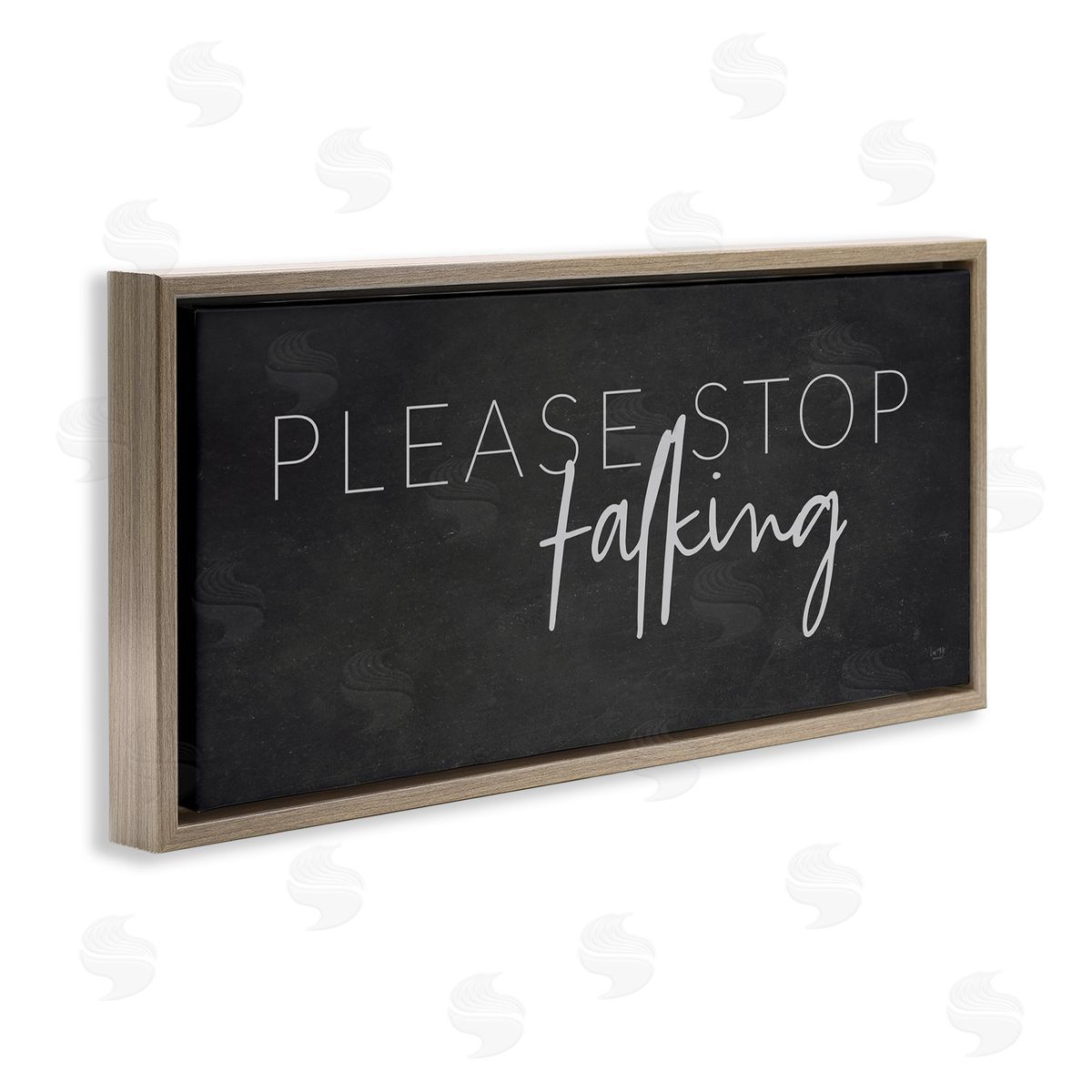 Sassy Please Stop Talking Brown Floating Frame Canvas Wall Art, Home Decor by Lux + Me Designs