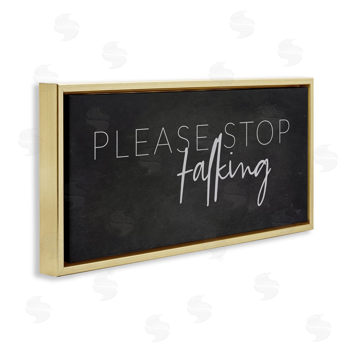 Sassy Please Stop Talking Gold Floating Frame Canvas Wall Art, Home Decor by Lux + Me Designs