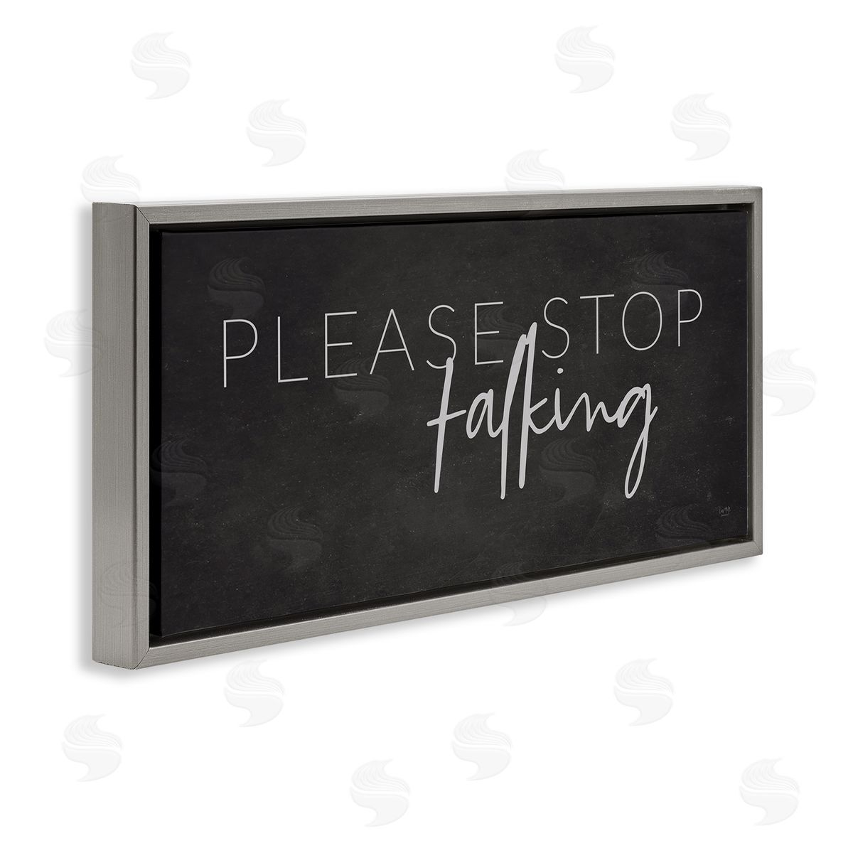 Sassy Please Stop Talking Grey Floating Frame Canvas Wall Art, Home Decor by Lux + Me Designs