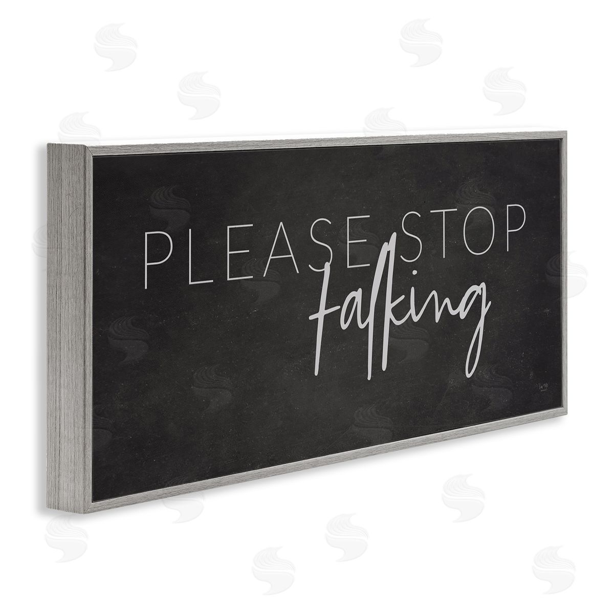 Sassy Please Stop Talking Grey Frame Print Wall Art, Home Decor by Lux + Me Designs