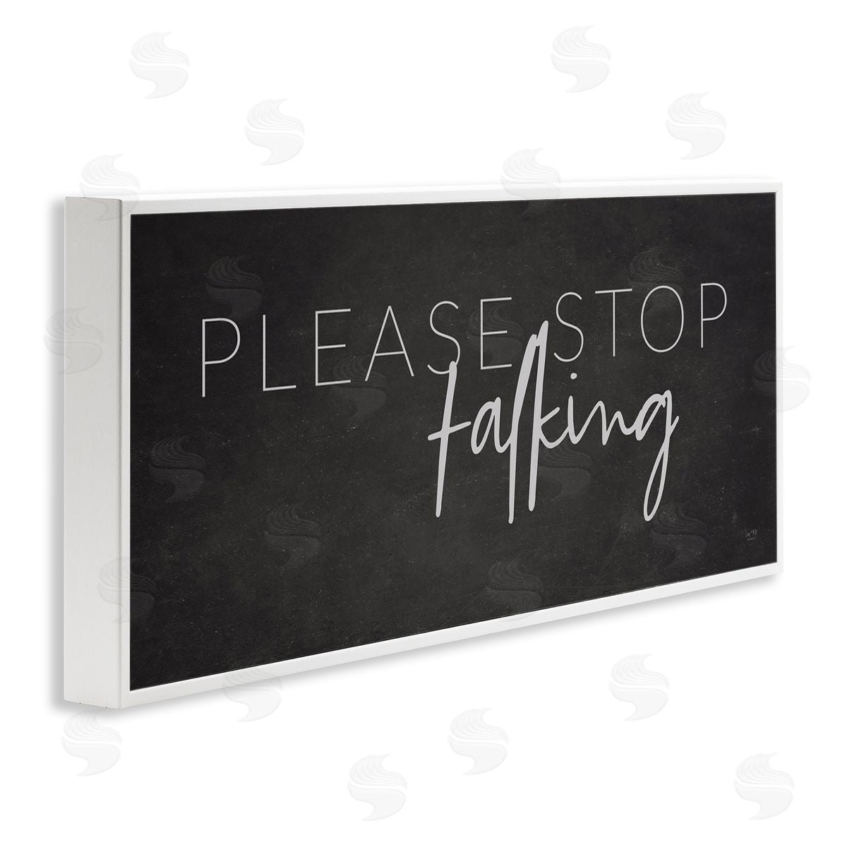 Sassy Please Stop Talking White Frame Print Wall Art, Home Decor by Lux + Me Designs