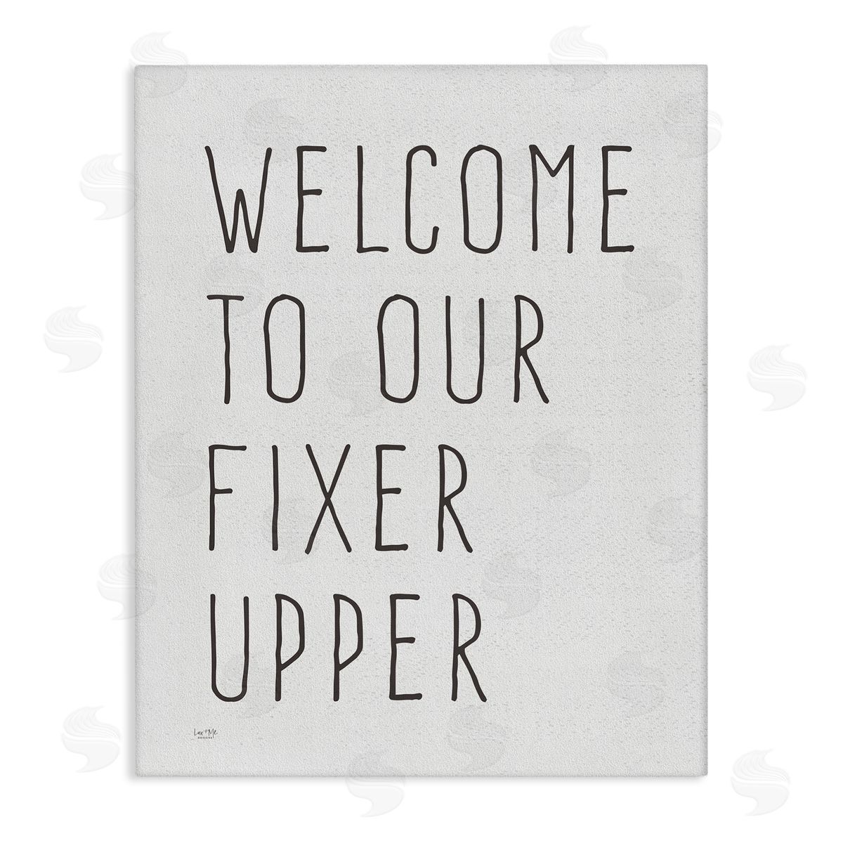 Lux + Mes Fixer Upper Home Welcome Sign Casual Typography Stretched Canvas Wall Art Print