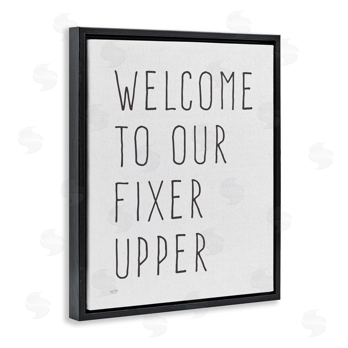 Lux + Mes Fixer Upper Home Welcome Sign Casual Typography Black Floating Frame Canvas Wall Art Print