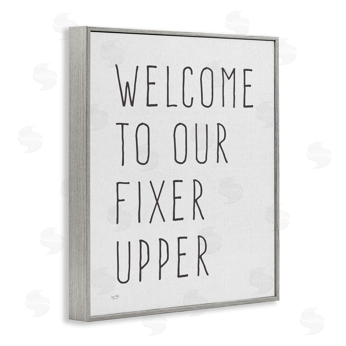 Lux + Mes Fixer Upper Home Welcome Sign Casual Typography Gray Framed Giclee Wall Art Print