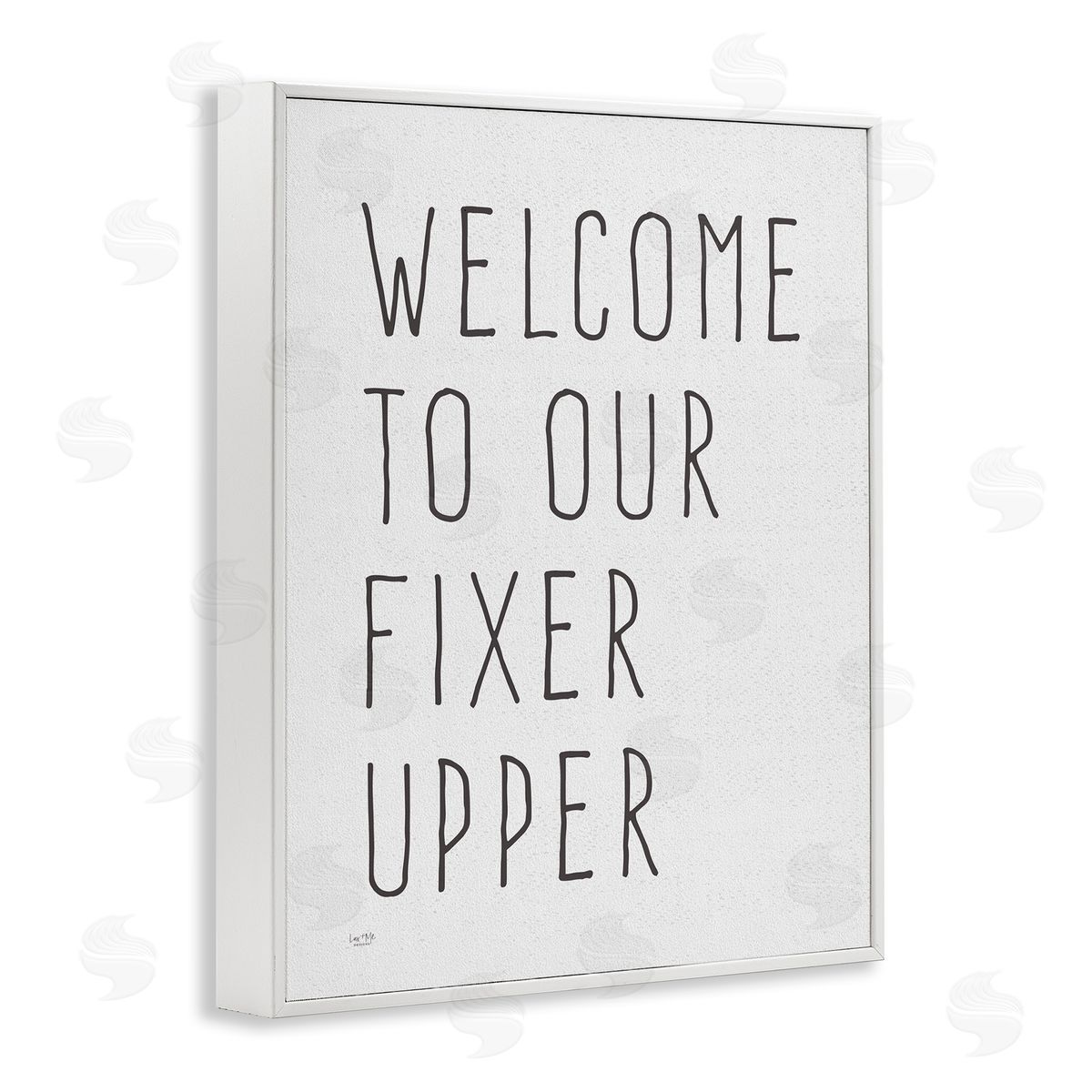 Lux + Mes Fixer Upper Home Welcome Sign Casual Typography White Framed Giclee Wall Art Print