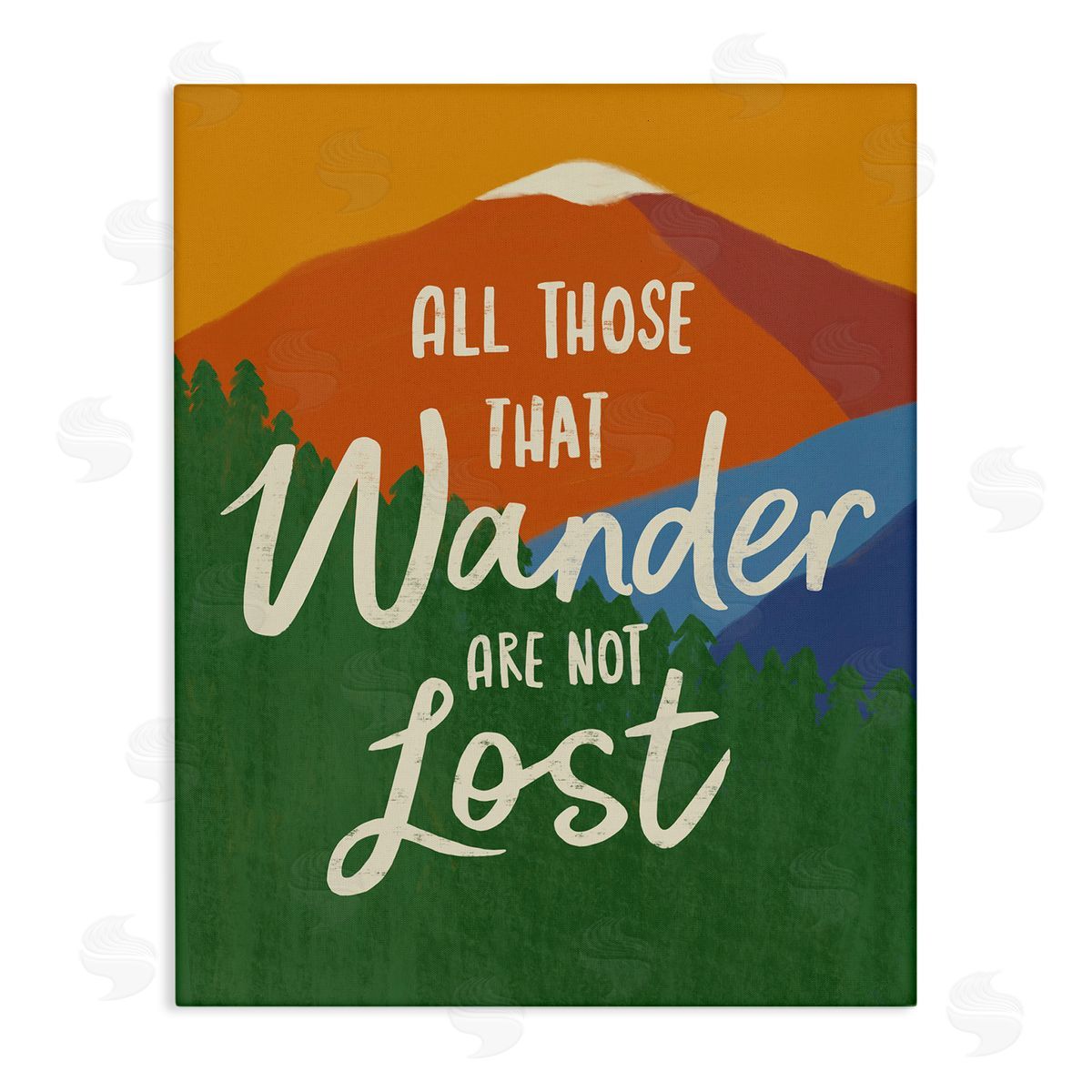 Nina Seven Inspiring Adventure Quote Mountain Wilderness Scene Stretched Canvas Wall Art Print