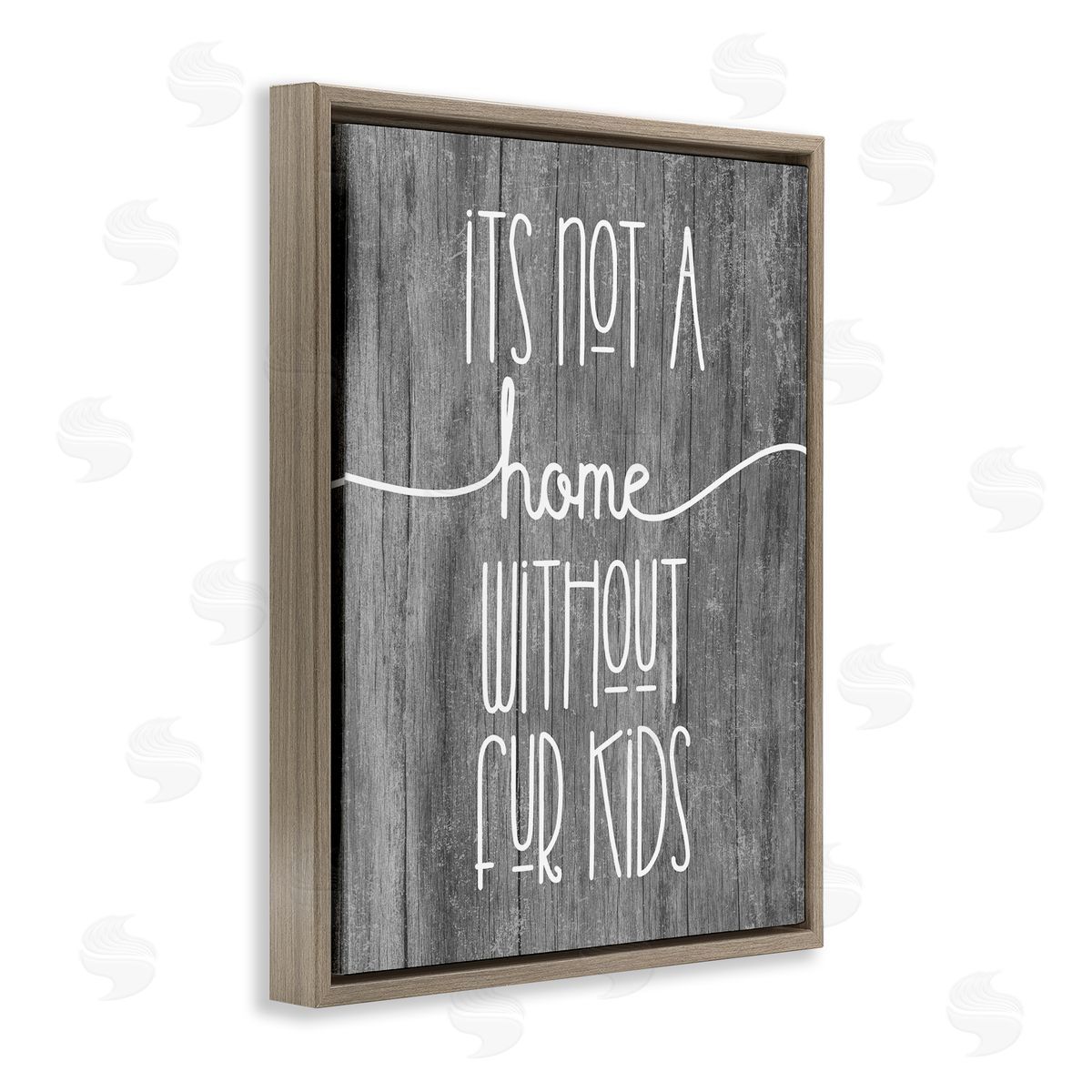 Stupell Studio Fur Kids Animal Lover Rustic Tree Pattern  Brown Floating Frame Canvas Wall Art Print