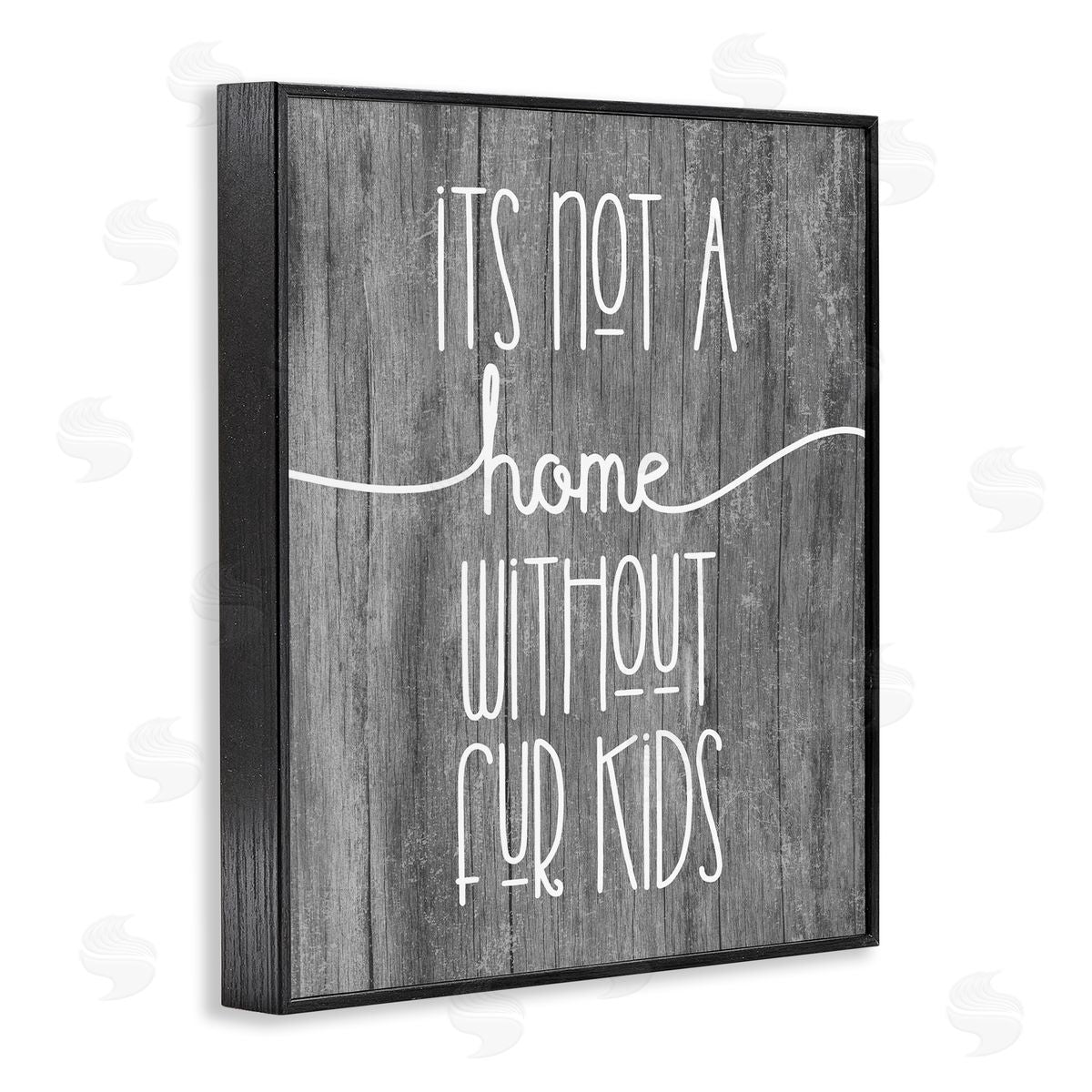 Stupell Studio Fur Kids Animal Lover Rustic Tree Pattern  Black Framed Giclee Wall Art Print