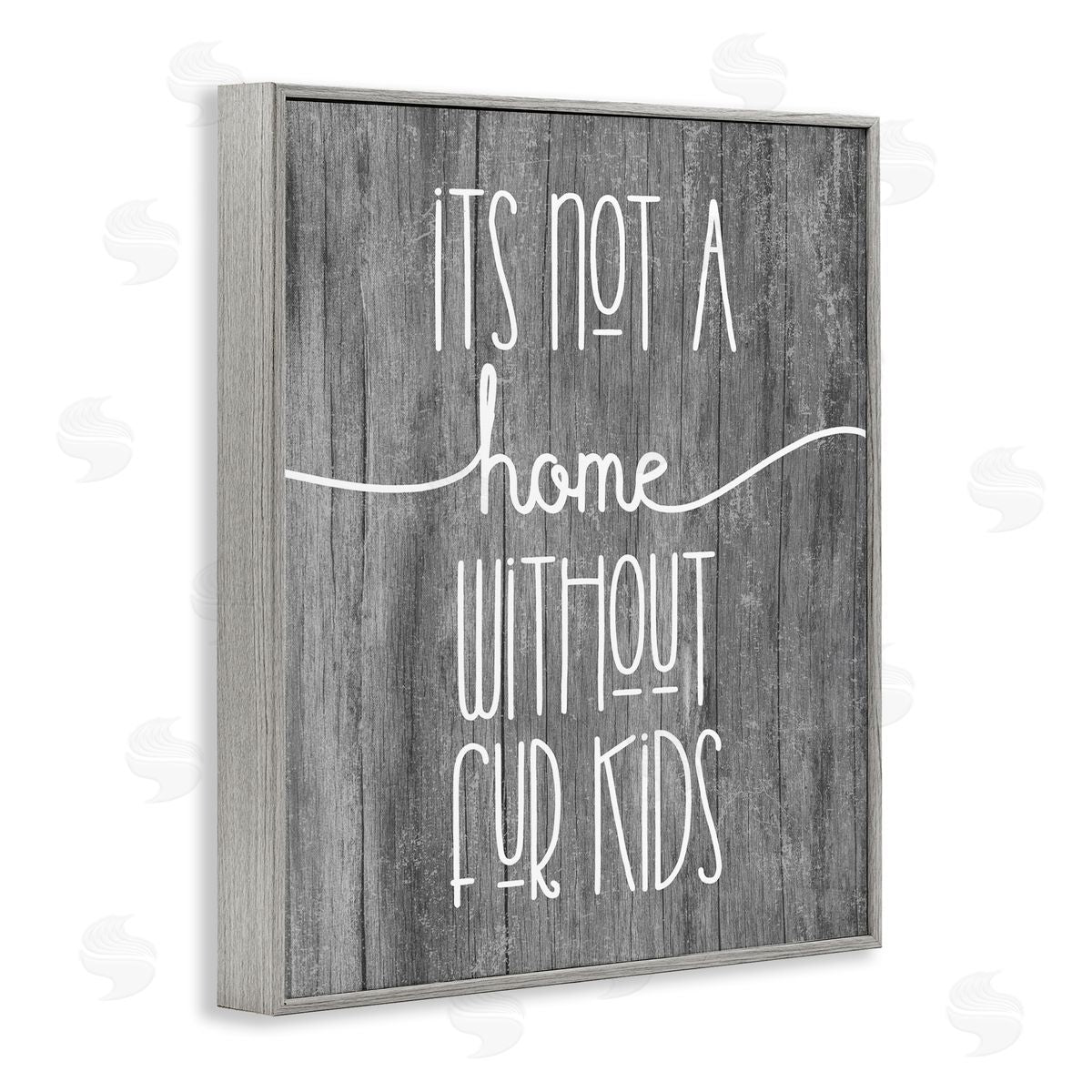 Stupell Studio Fur Kids Animal Lover Rustic Tree Pattern  Gray Framed Giclee Wall Art Print