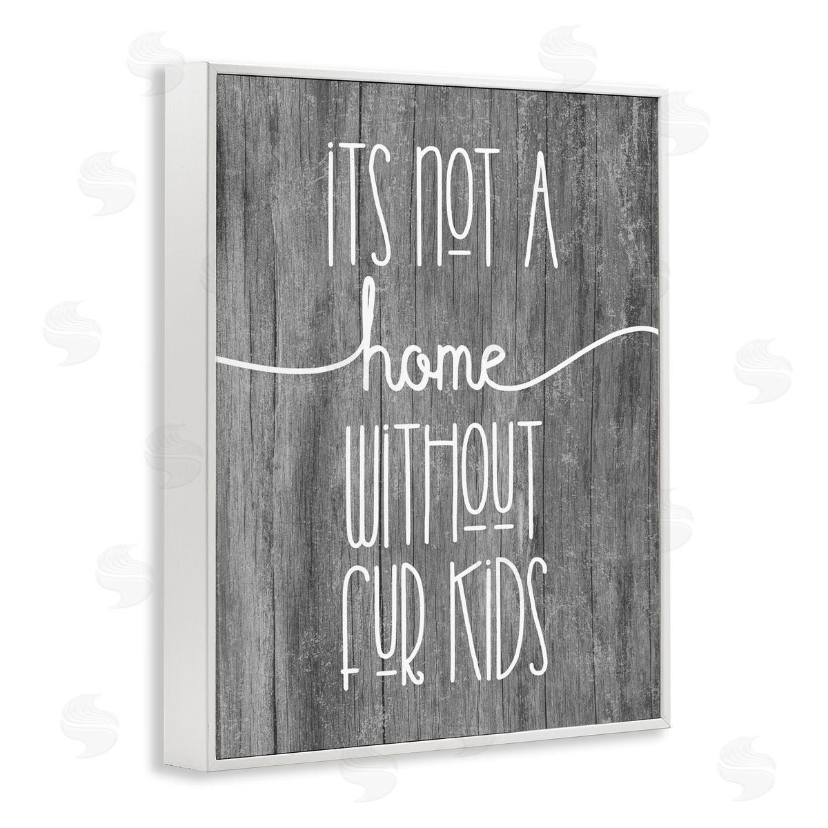 Stupell Studio Fur Kids Animal Lover Rustic Tree Pattern  White Framed Giclee Wall Art Print
